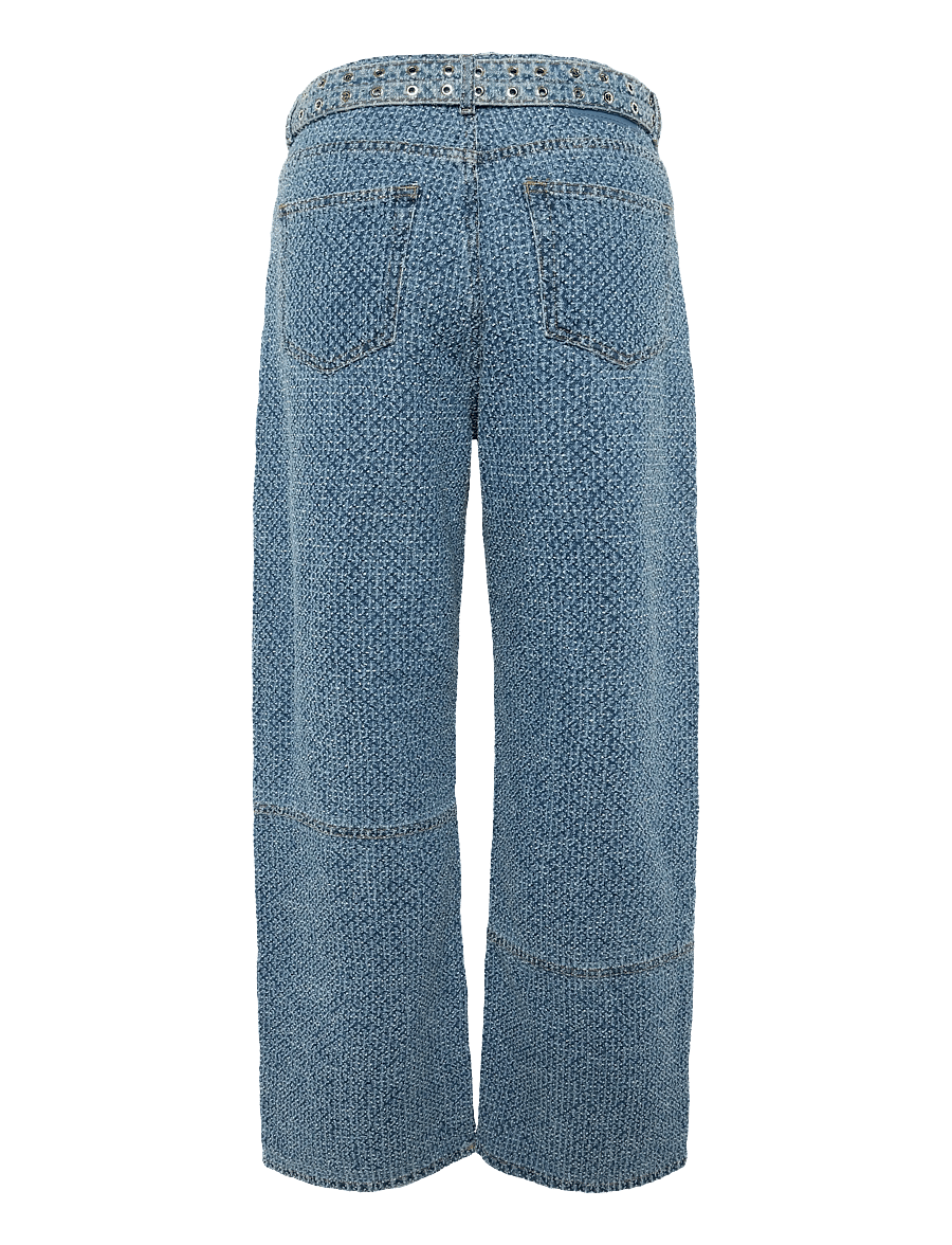 GANNI - Fluffy Denim Izey Belt - mid blue stone - 1