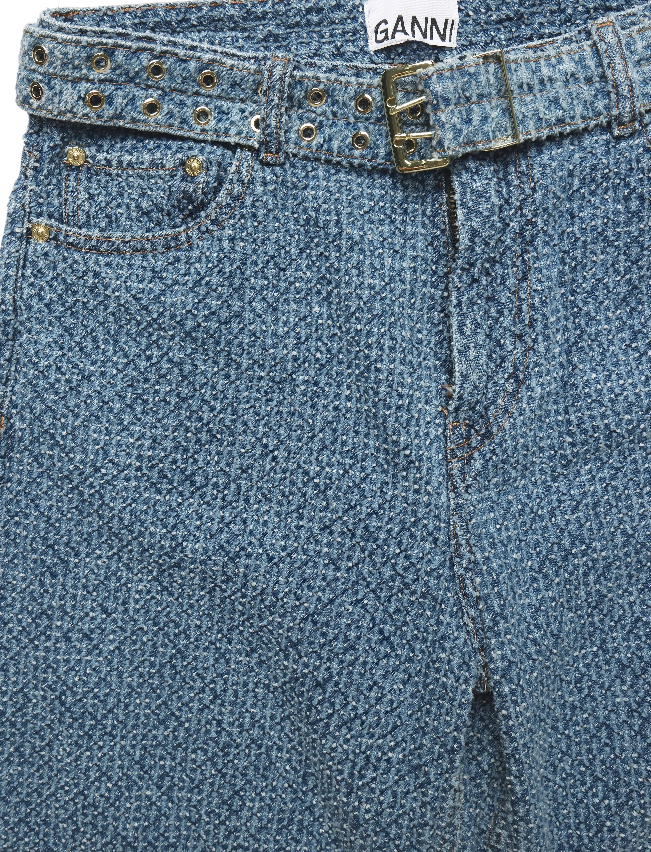 GANNI - Fluffy Denim Izey Belt - mid blue stone - 2