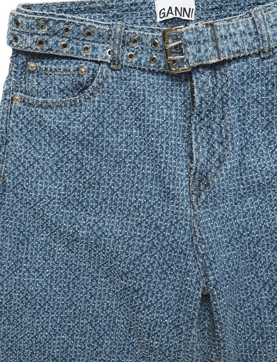 GANNI - Fluffy Denim Izey Belt - mid blue stone - 2