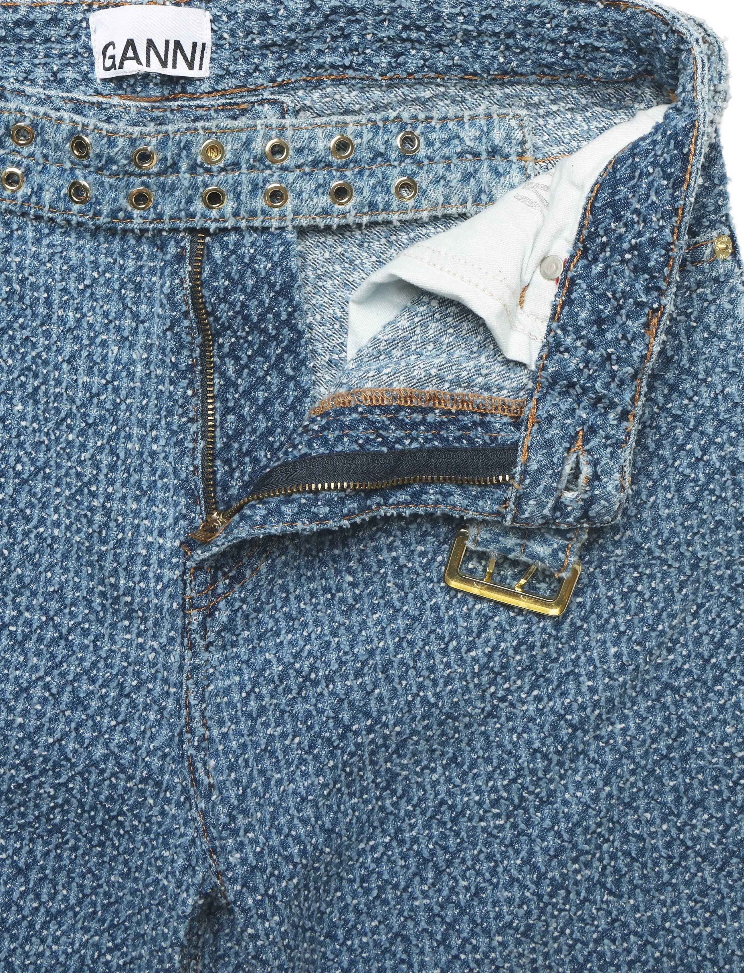 GANNI - Fluffy Denim Izey Belt - mid blue stone - 3