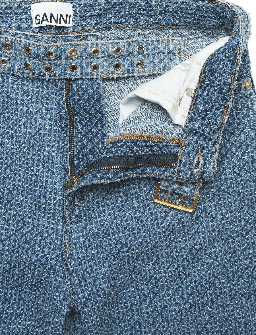 GANNI - Fluffy Denim Izey Belt - mid blue stone - 3