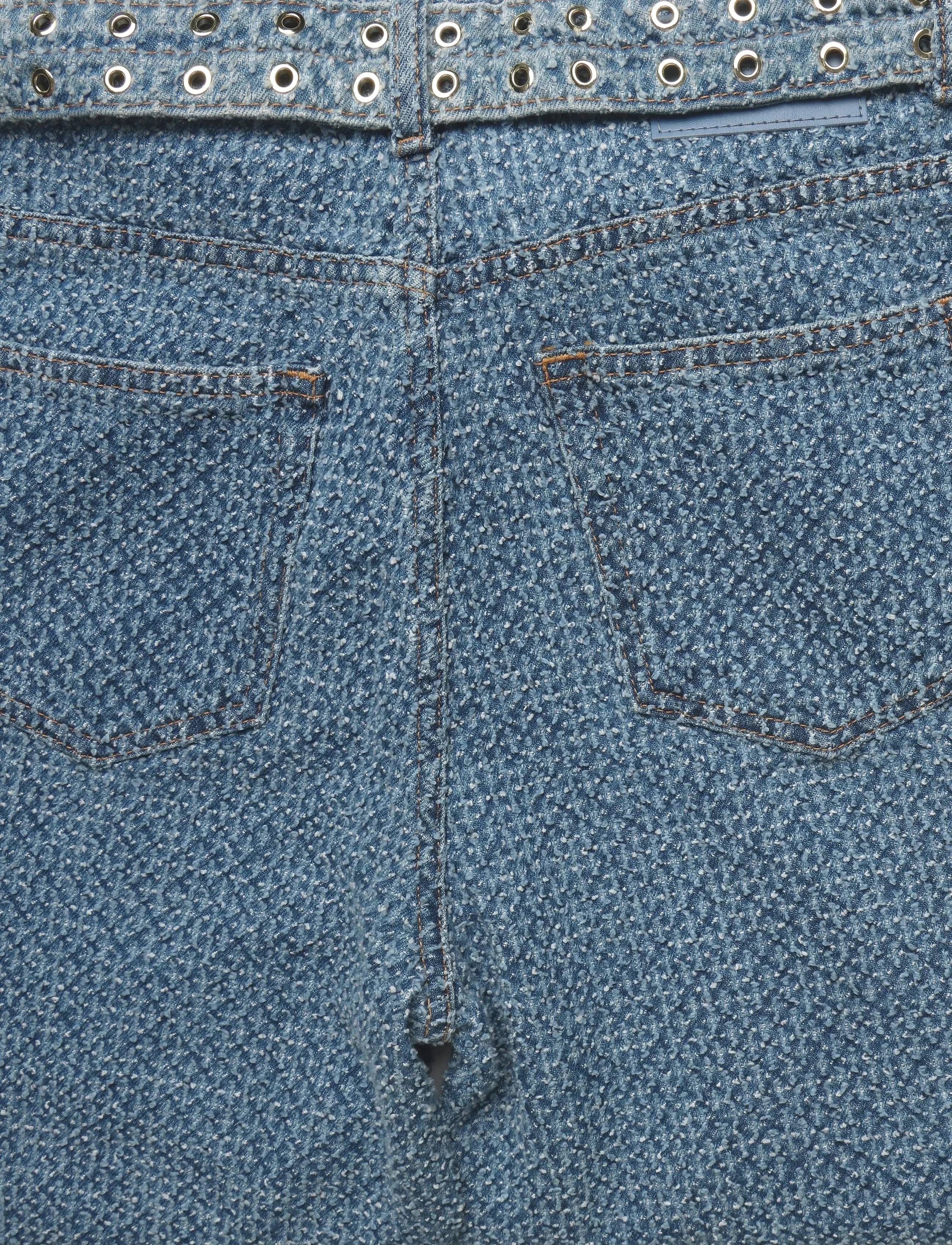 GANNI - Fluffy Denim Izey Belt - mid blue stone - 4