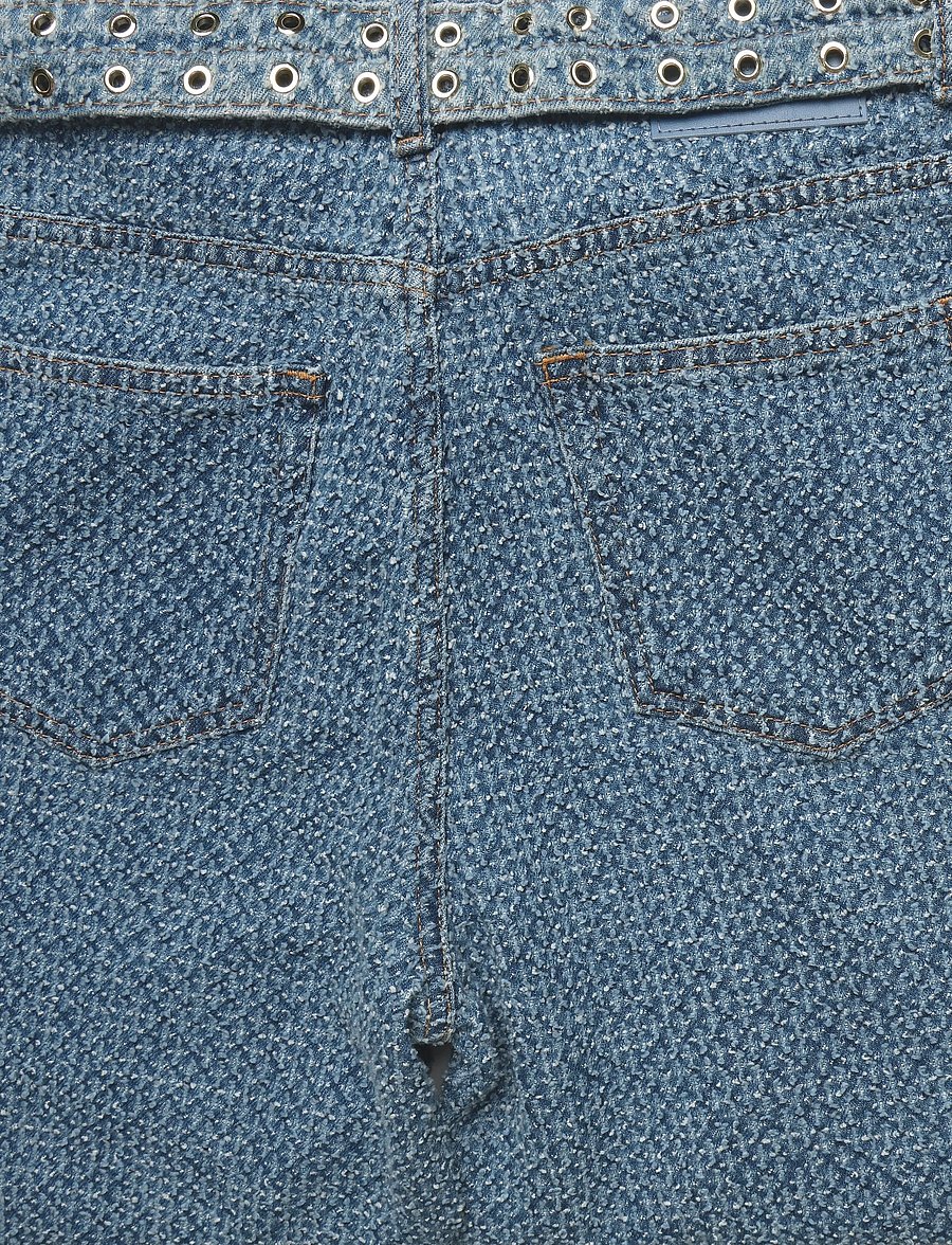GANNI - Fluffy Denim Izey Belt - mid blue stone - 4