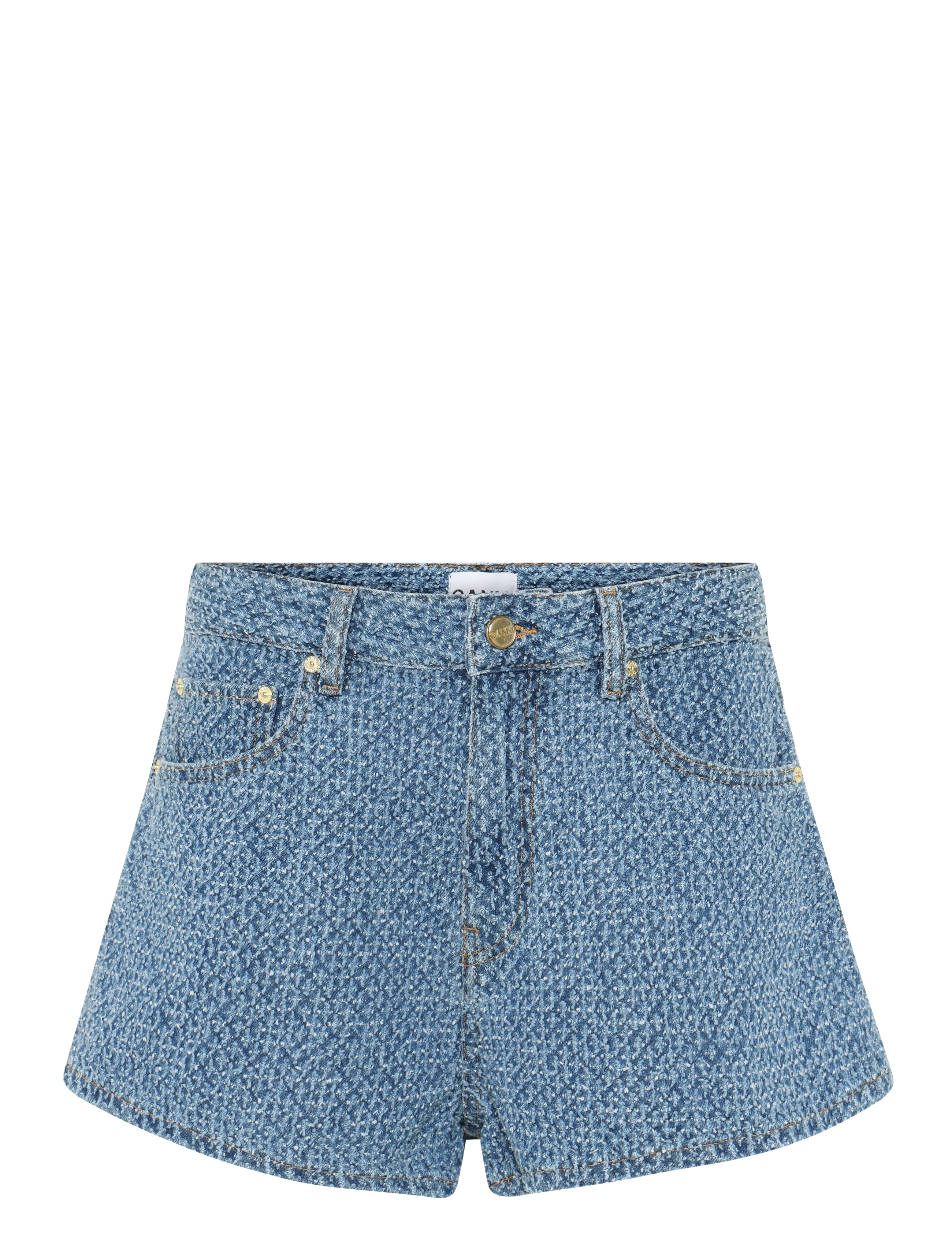 GANNI Fluffy Denim Shorts Blau - 29 - Damen