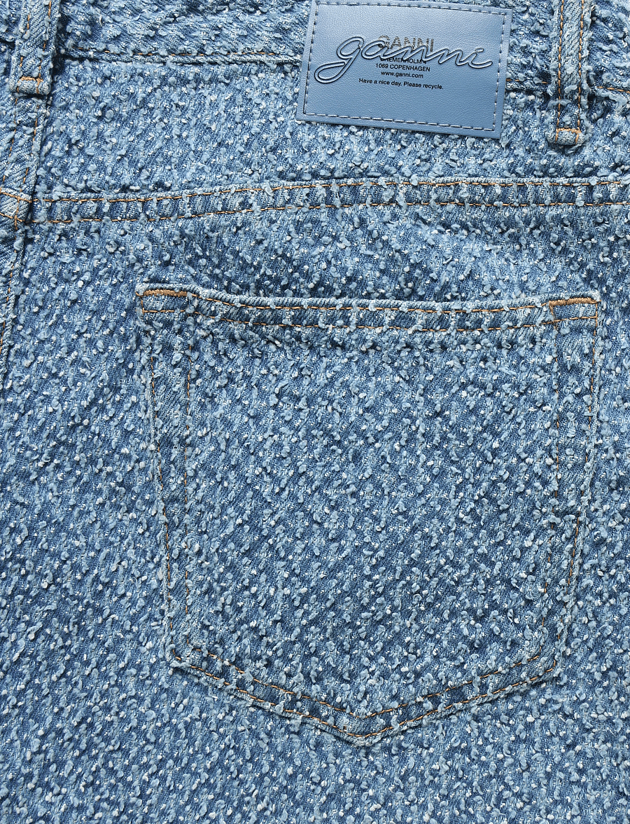 GANNI - Fluffy Denim Shorts - jorts - mid blue stone - 5