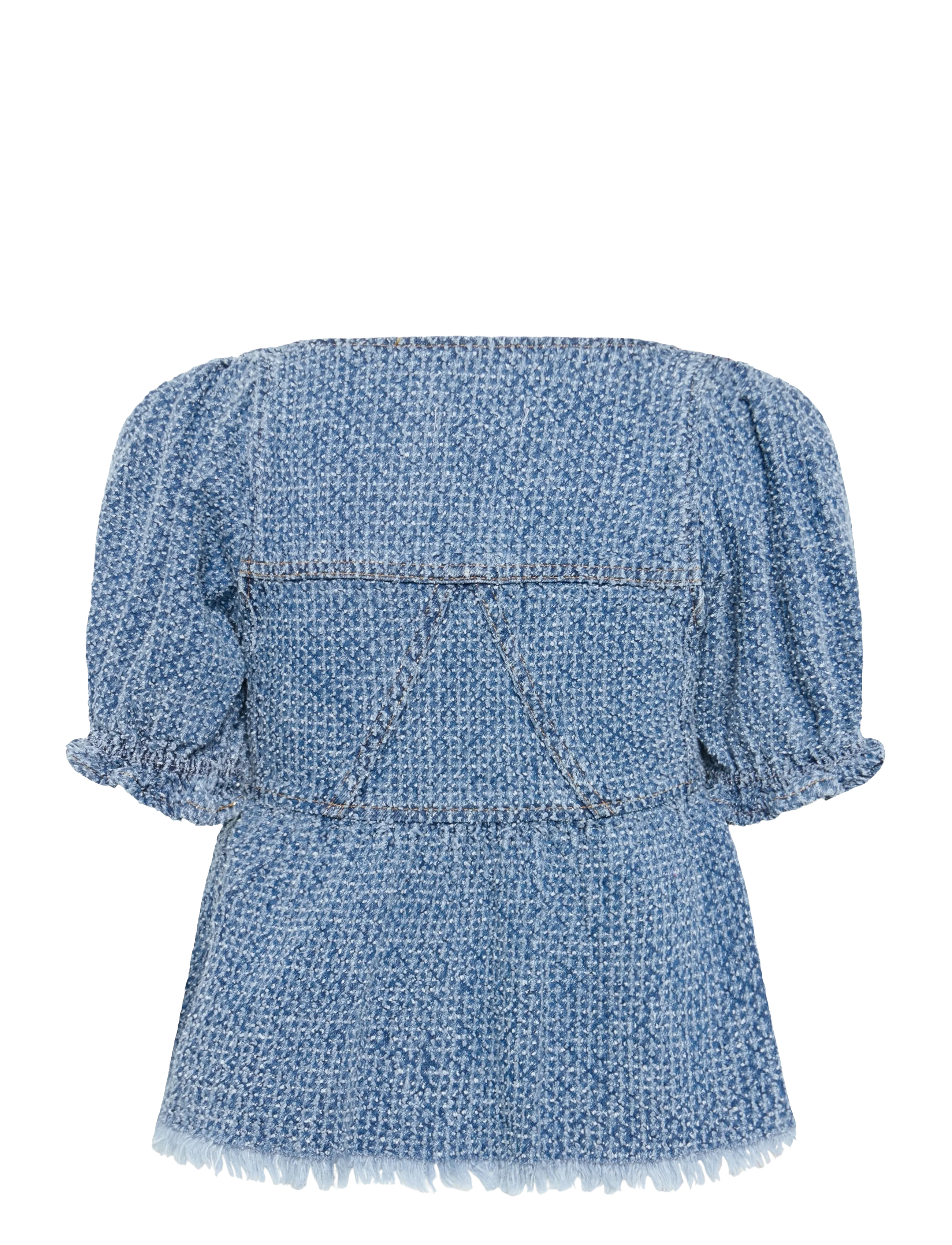 GANNI - Fluffy Denim Blouse - mid blue stone - 1