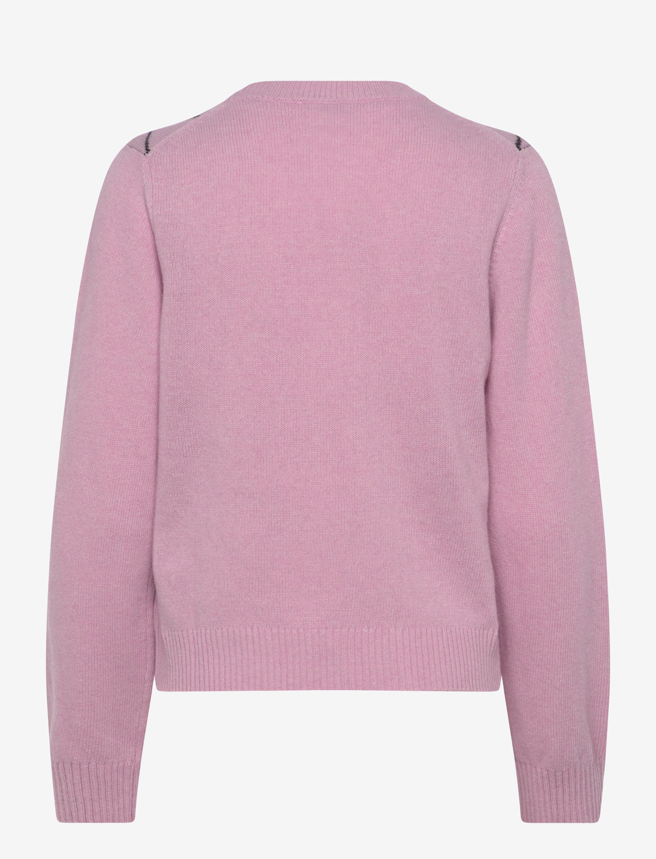 GANNI - GRAPHIC WOOL MIX BOW CREWNECK - sviitrid - mauve chalk - 1