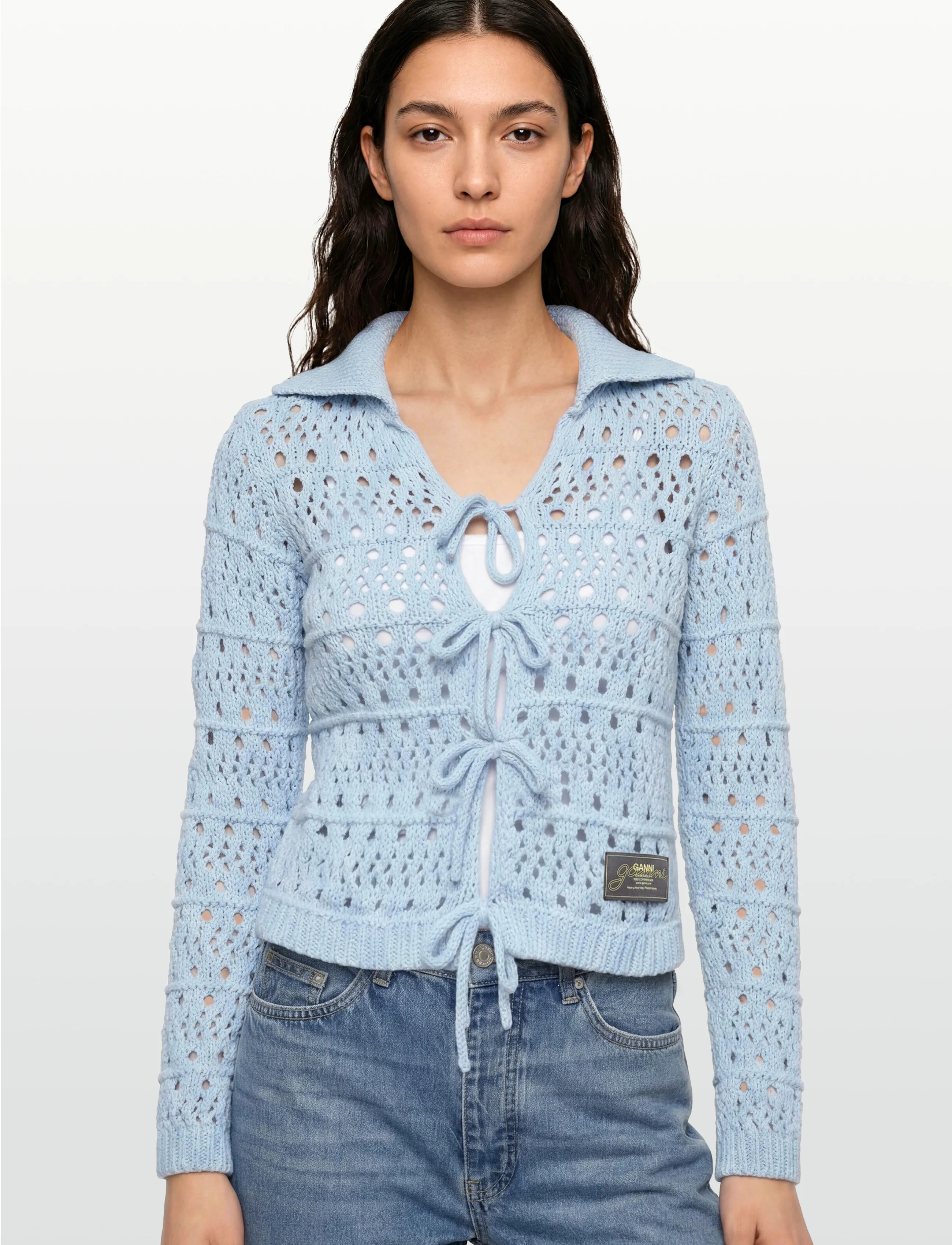 Cotton Mix Tie String Cardigan 2