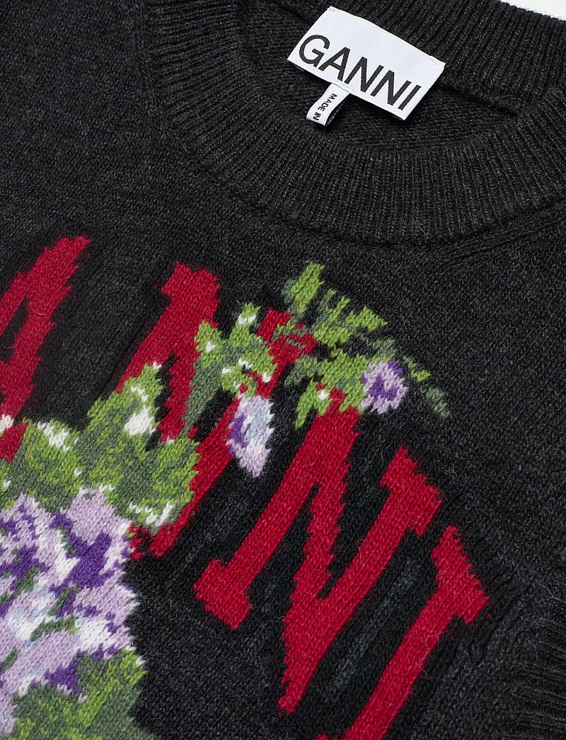 GANNI - Floral Sleeveless Top - kootud vestid - phantom - 2