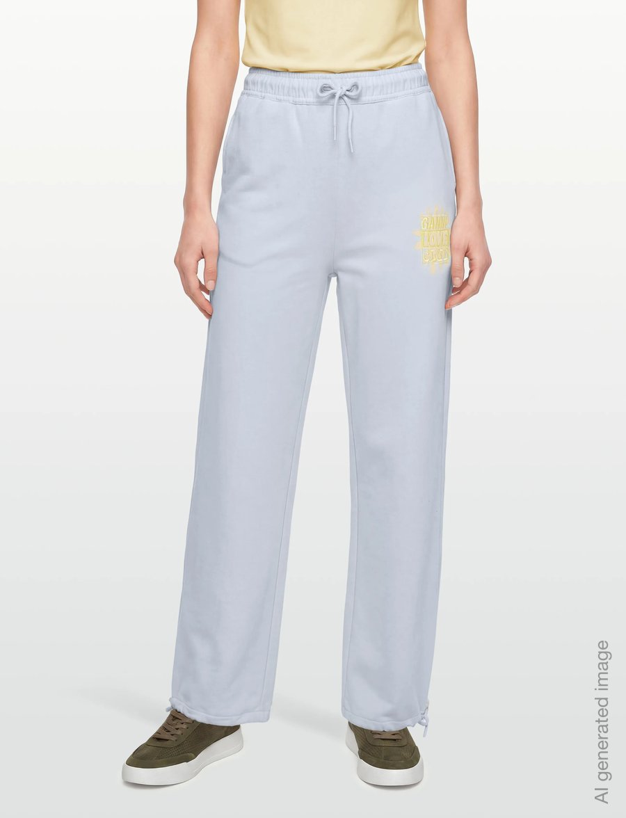 GANNI - Isoli Mid Waist Straight Leg Sweatpants - hverdags stil - heather - 3