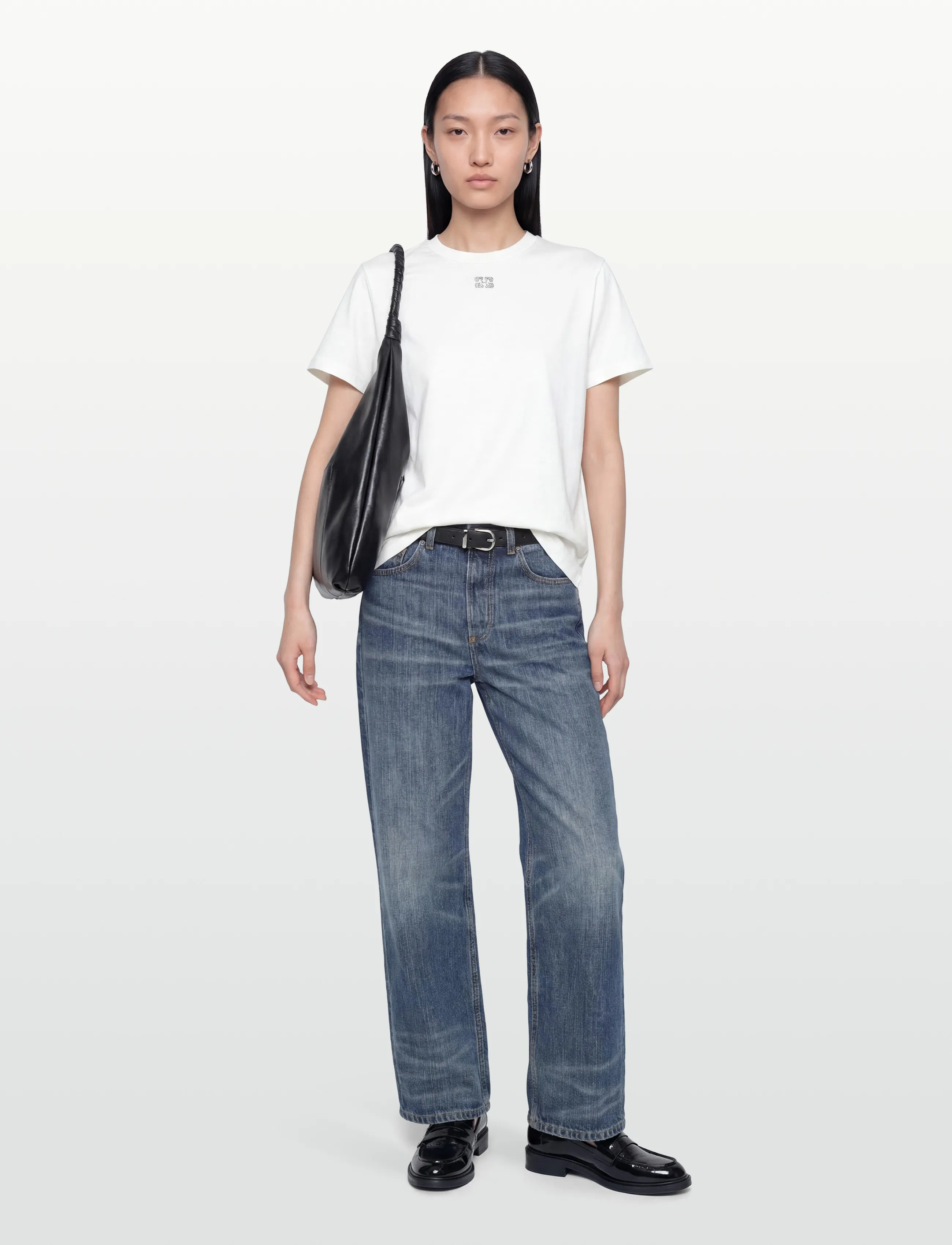 GANNI Basic Jersey Emballished Relaxed T-Shirt - T-shirts - EGRET / white
