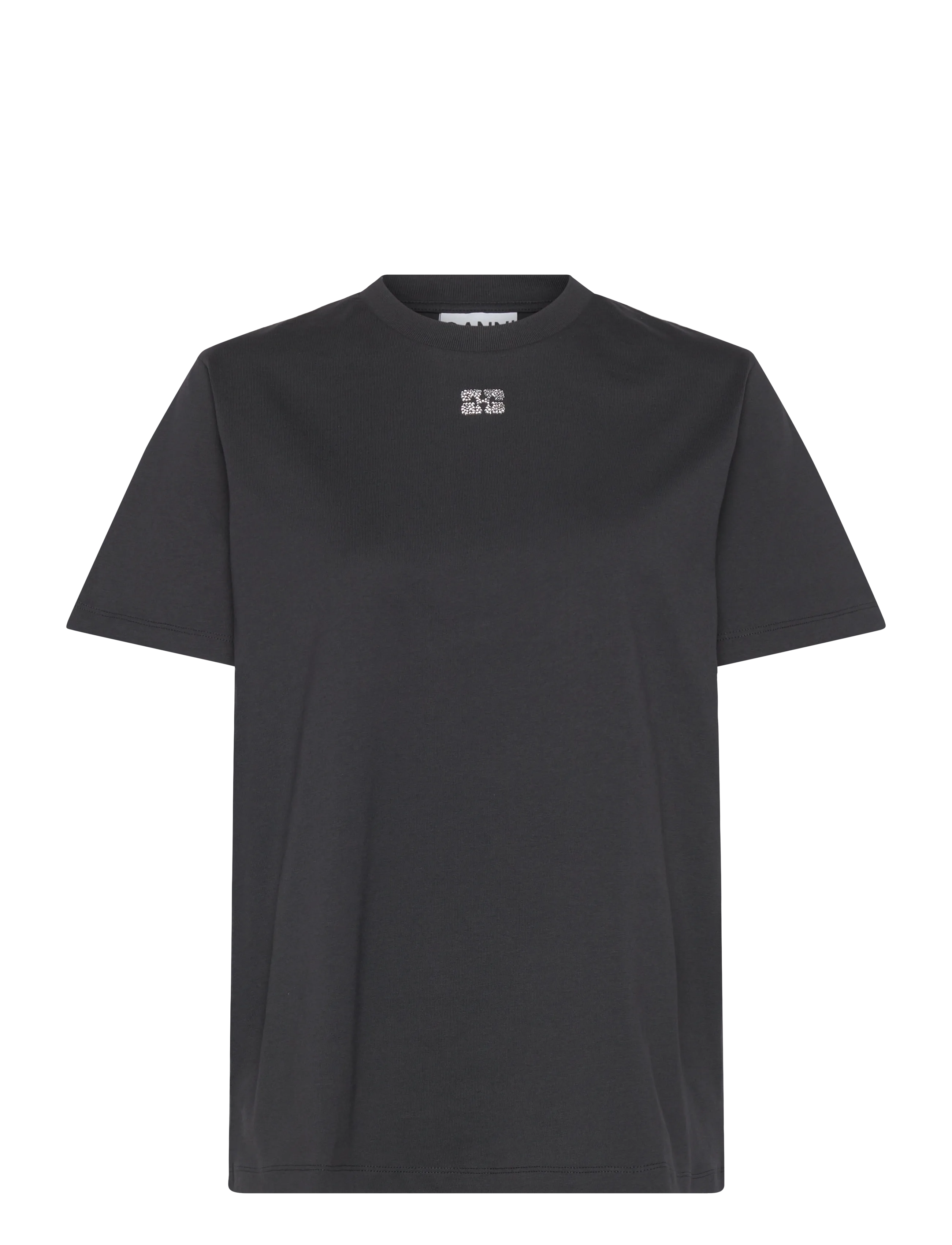 GANNI Basic Jersey Emballished Relaxed T-Shirt - Nyheter - PHANTOM / black