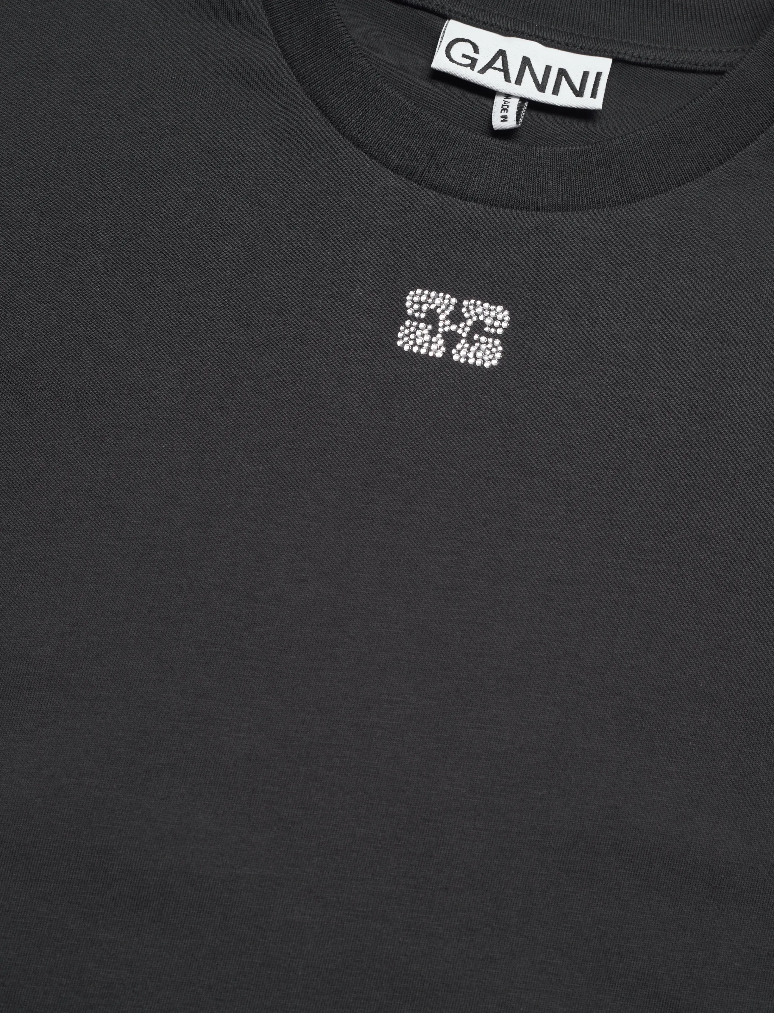 GANNI - Basic Jersey Emballished Relaxed T-Shirt - phantom - 5