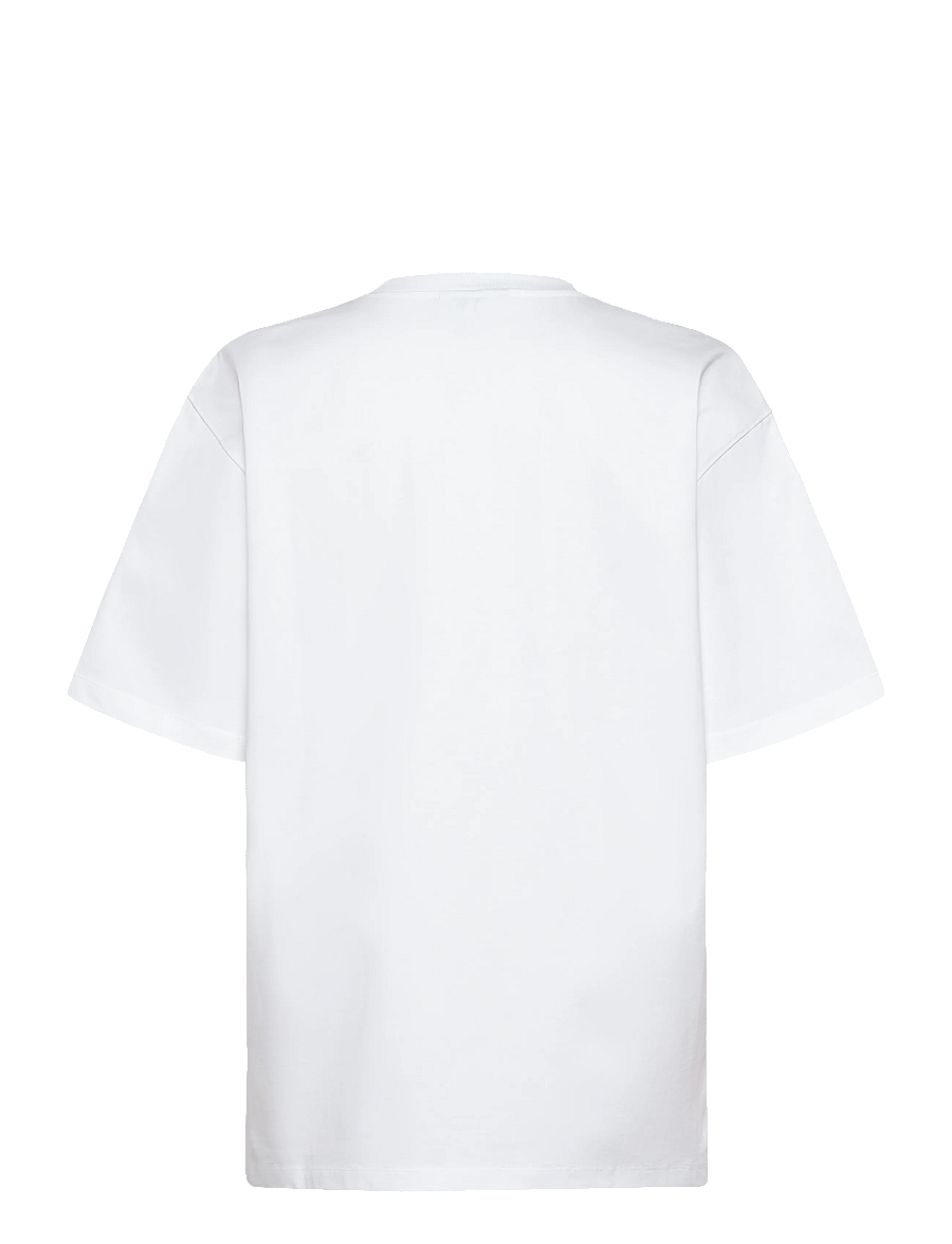 GANNI - Cotton T-Shirt Embellished Graphic Print - t-särgid - birght white - 2