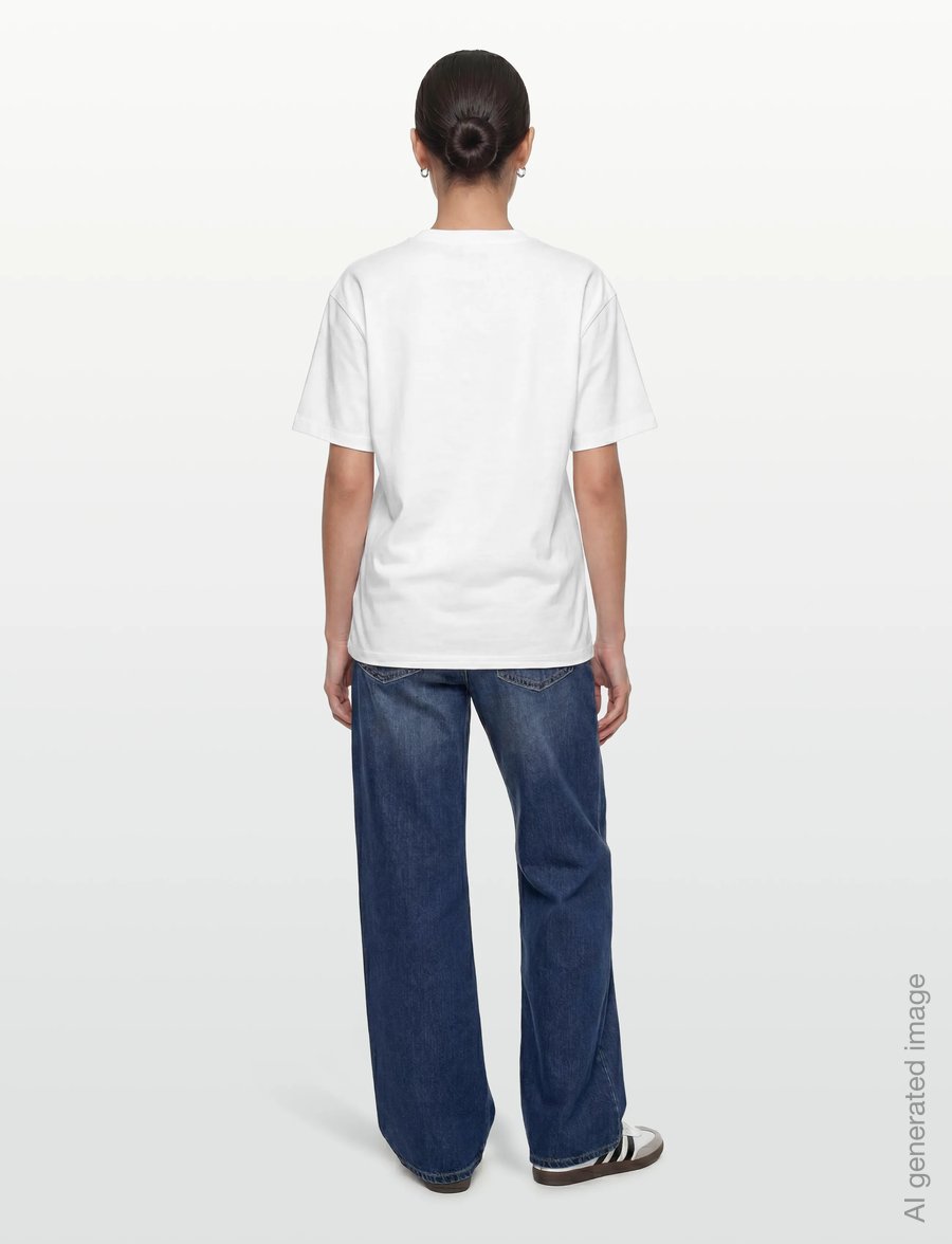 GANNI - Cotton T-Shirt Embellished Graphic Print - t-särgid - birght white - 4