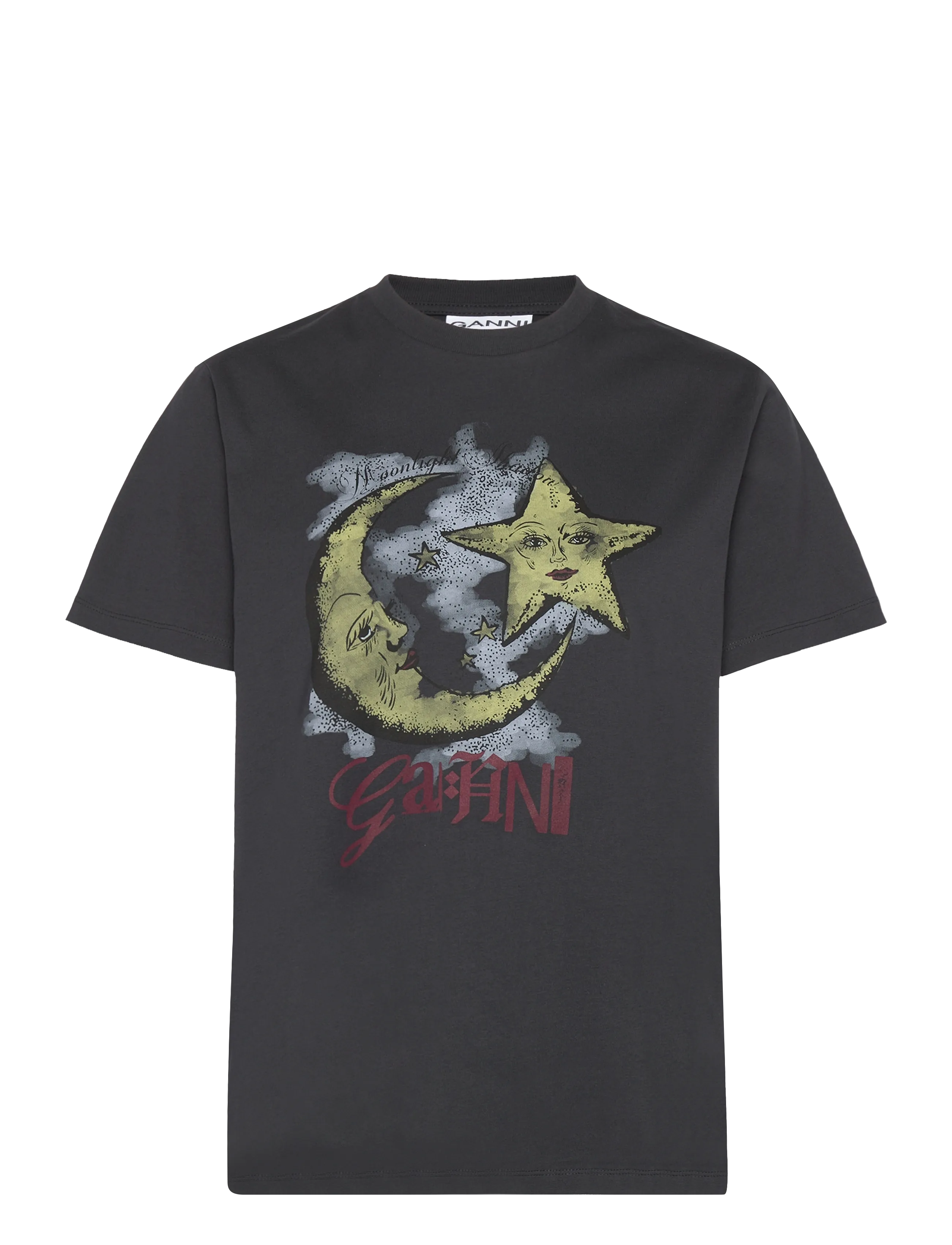 GANNI Graphic Print Crew Neck T-Shirt - Nyheder - PHANTOM / black