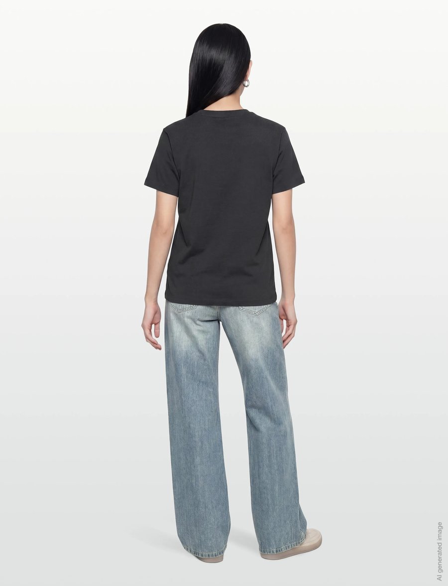 GANNI - Graphic Print Crew Neck T-Shirt - t-shirts - phantom - 4