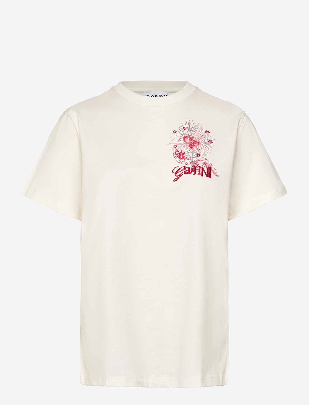 GANNI - Graphic Print Relaxed T-Shirt - egret - 1