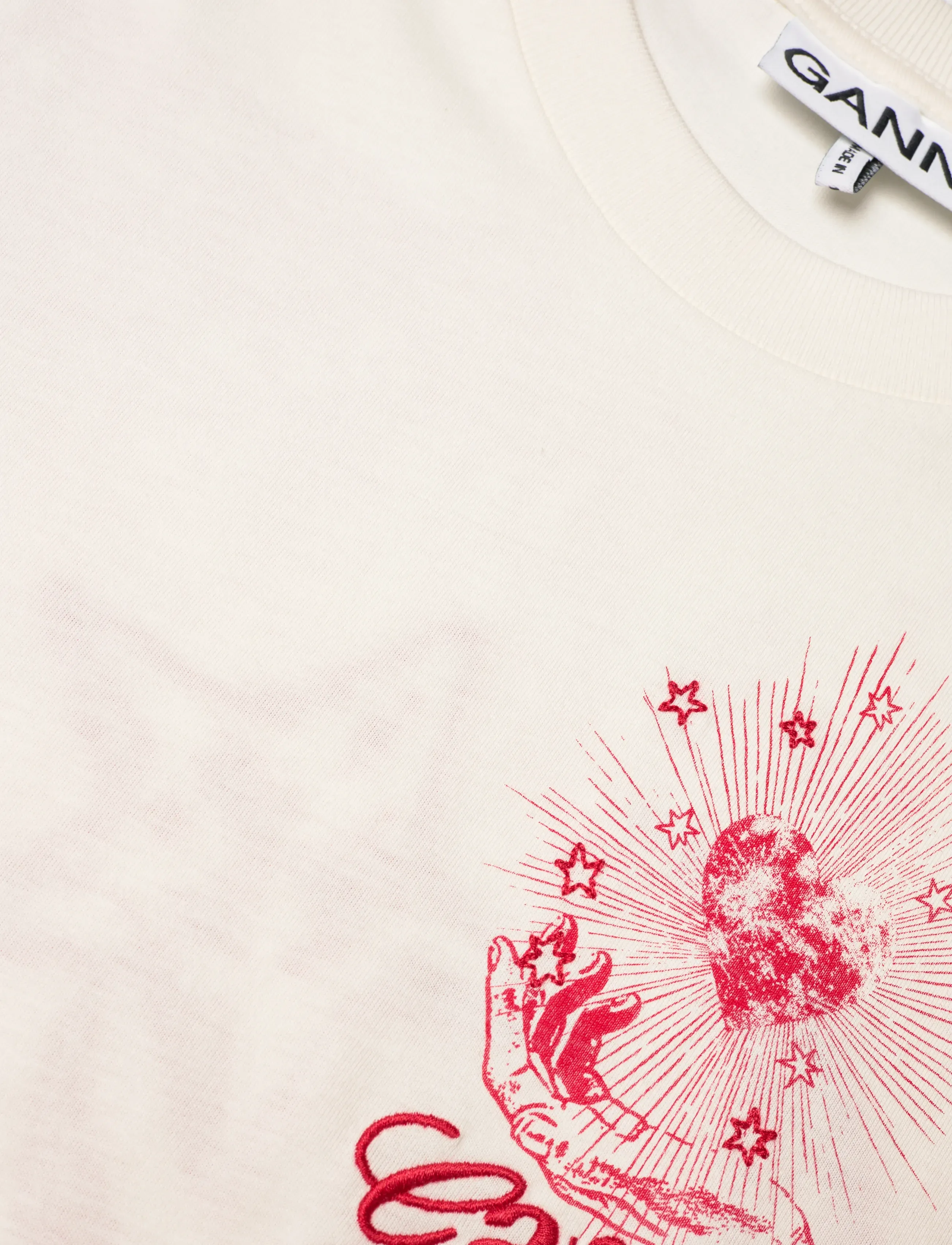 GANNI - Graphic Print Relaxed T-Shirt - egret - 5