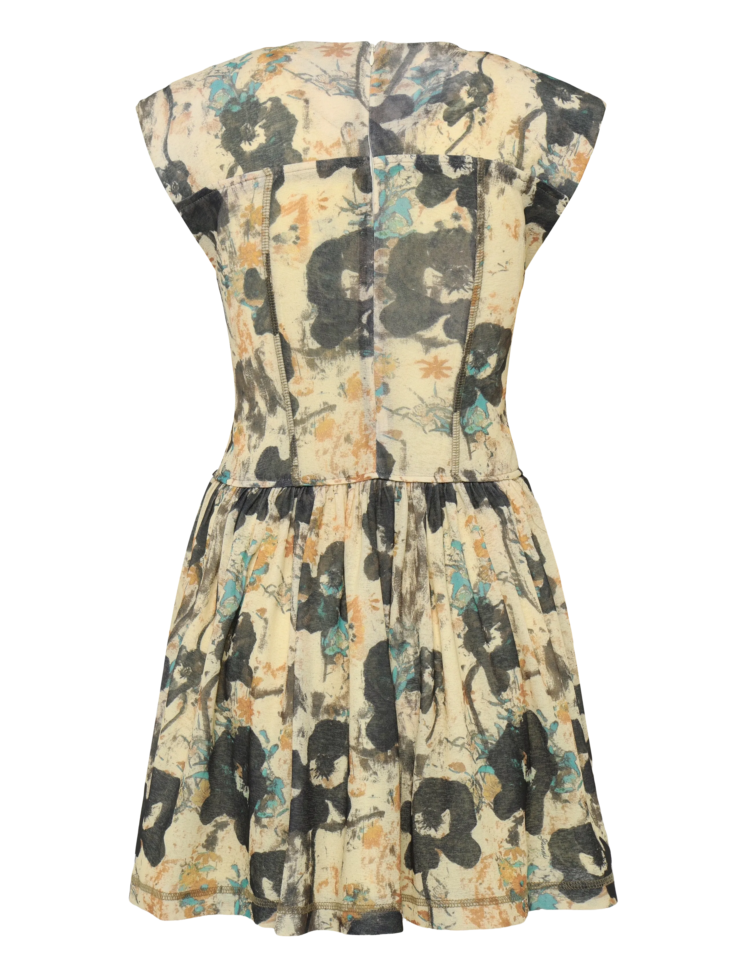 GANNI - Printed Marl Mesh Corset Mini Dress - afterglow - 1