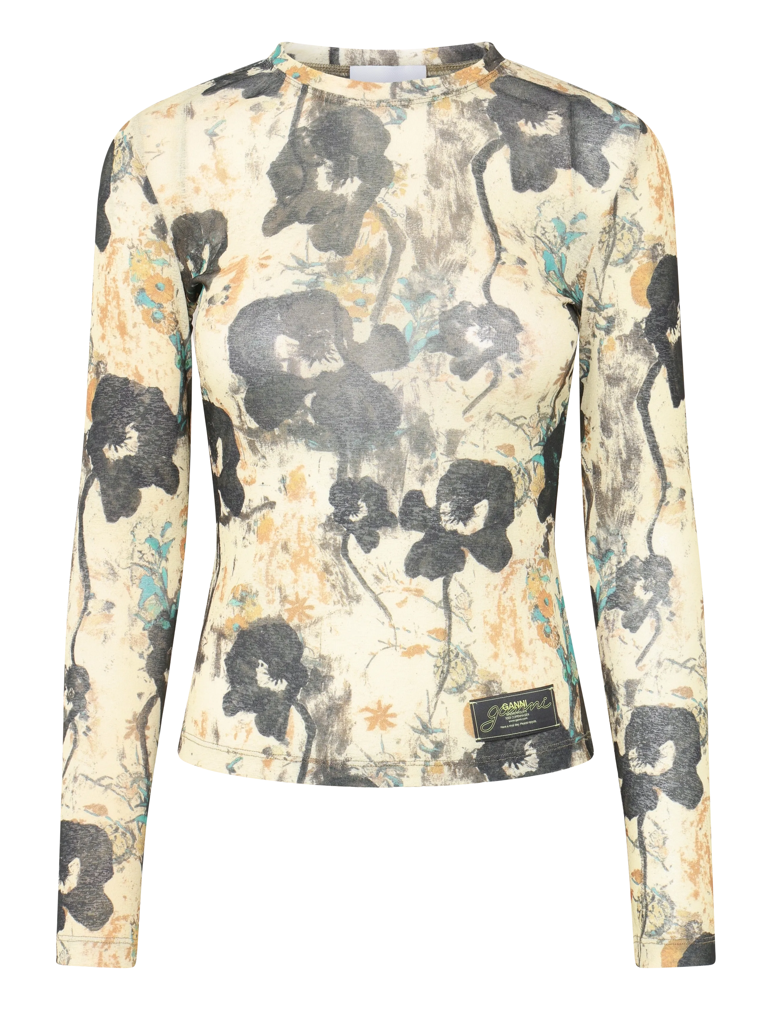 GANNI - Printed Marl Mesh Long