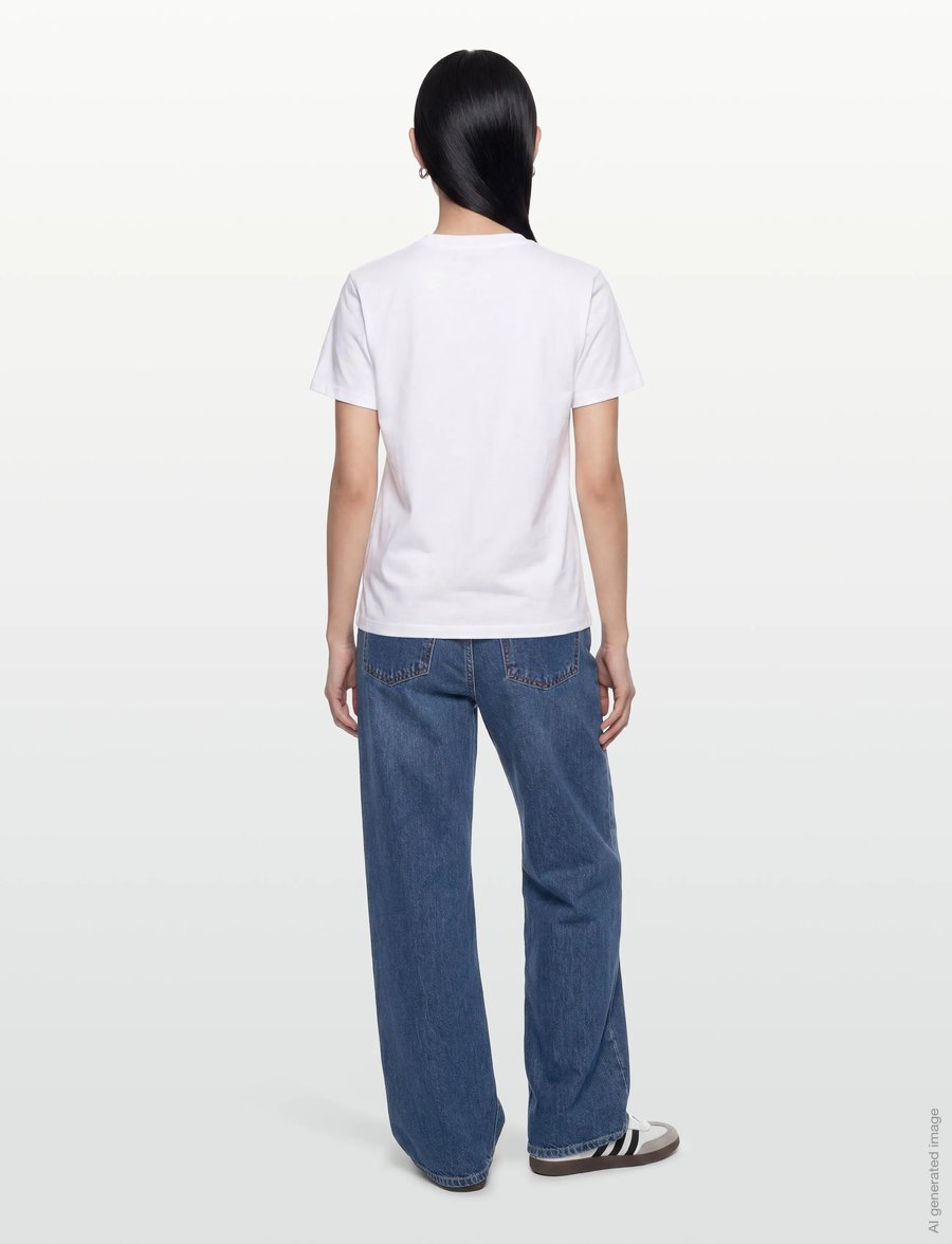 GANNI - Teddy Print Cotton T-Shirt - bright white - 4