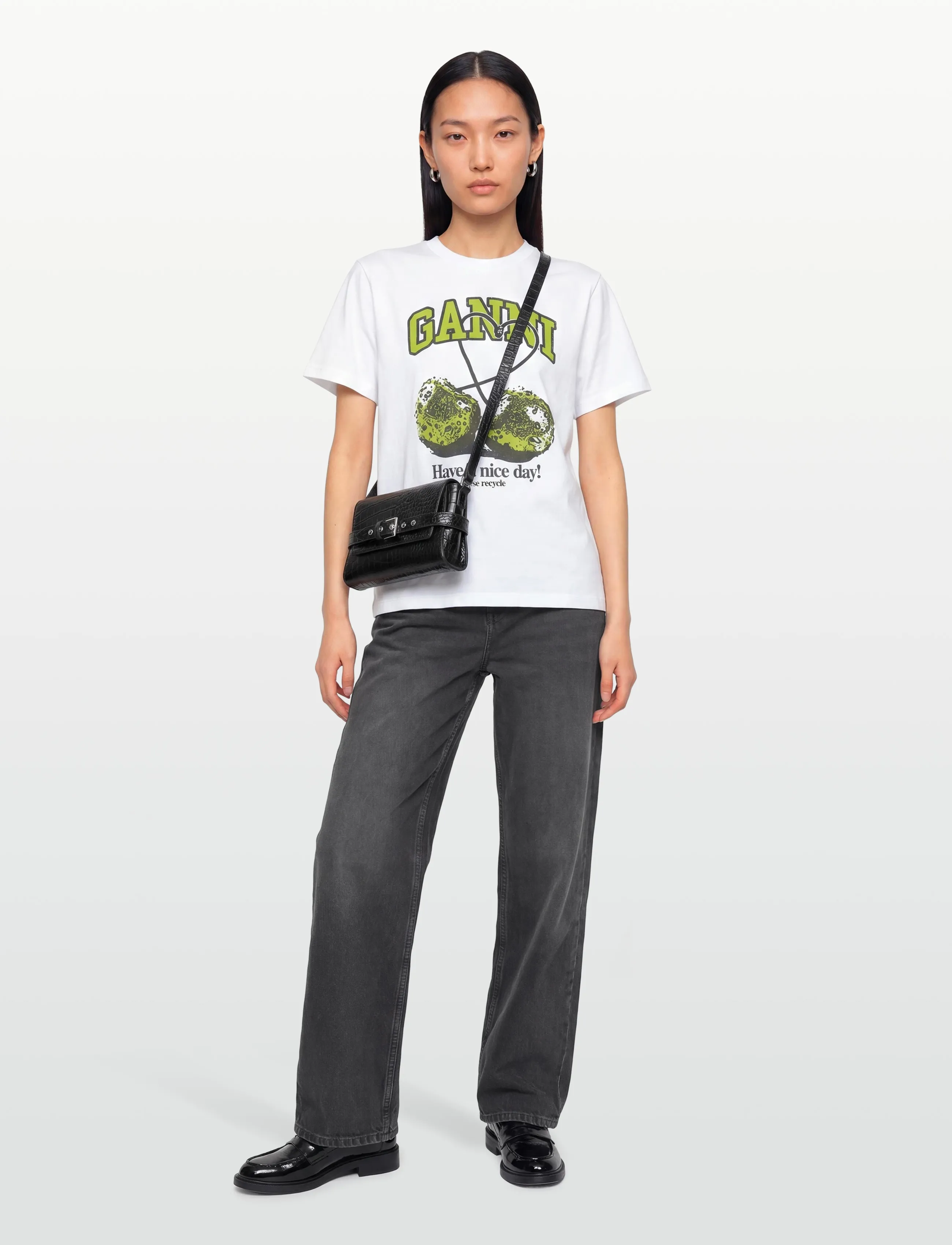 Basic Jersey Cherry Relaxed T-Shirt - BRIGHT