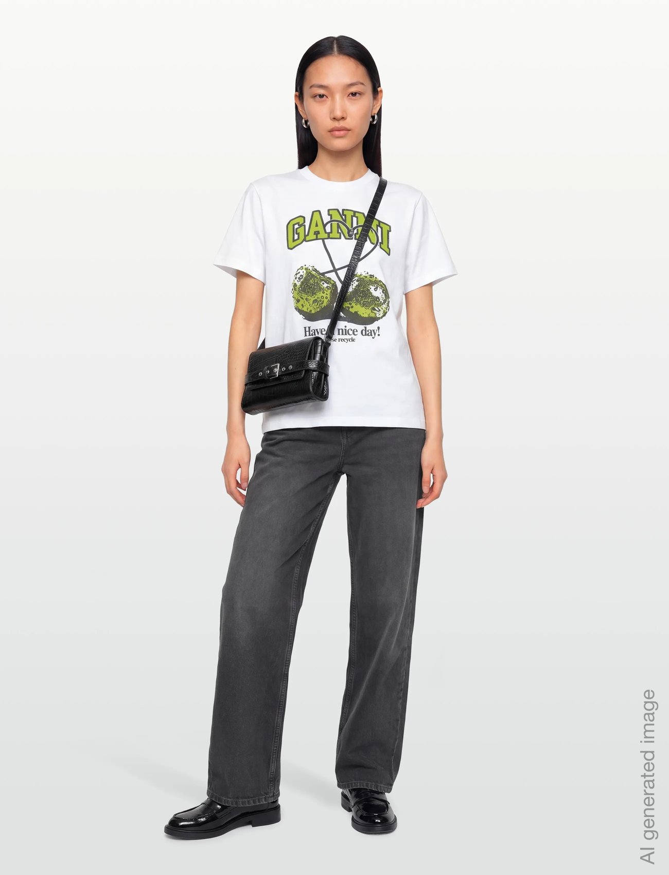 Basic Jersey Cherry Relaxed T-Shirt - BRIGHT