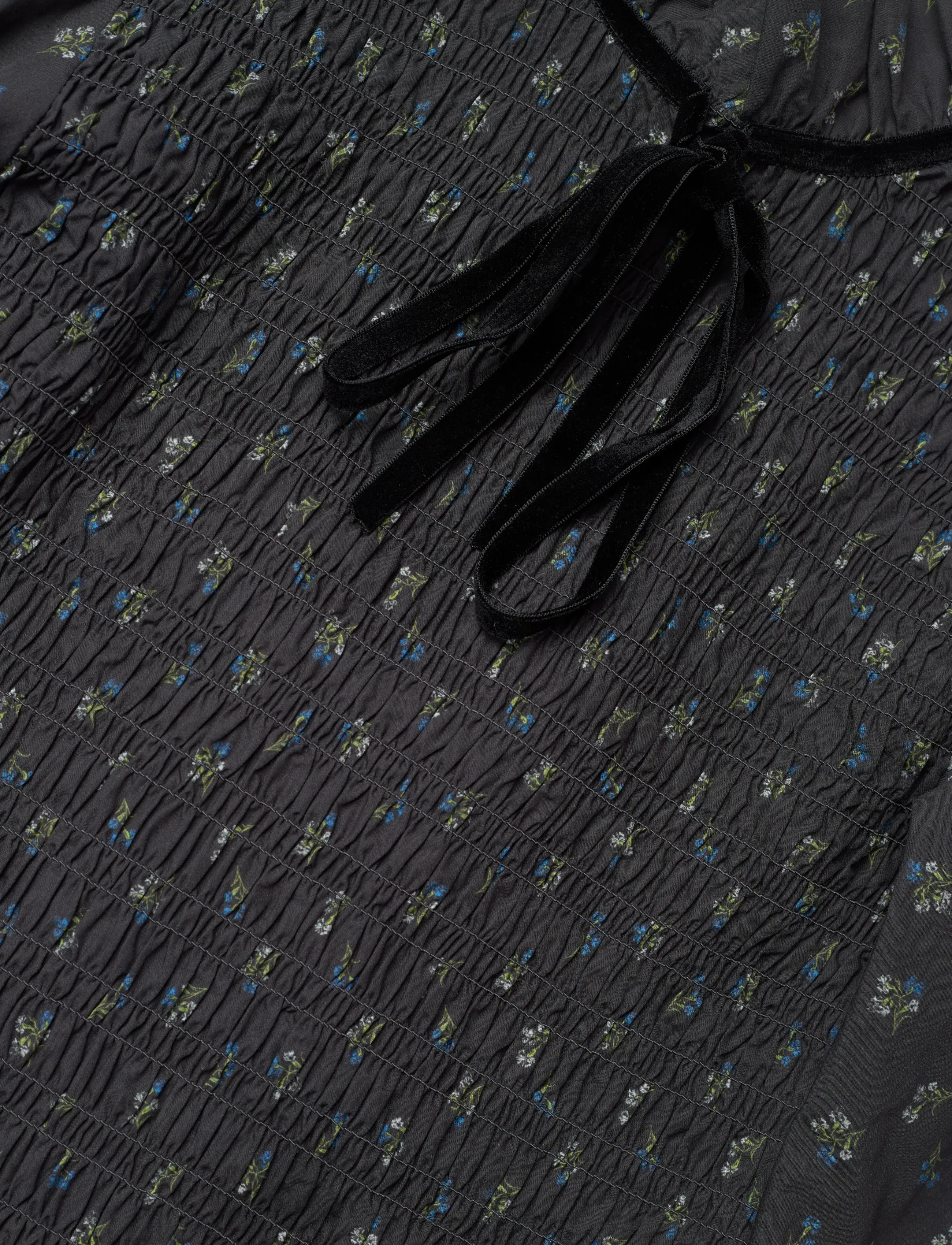 GANNI - Printed Cotton Mini Smock Dress - korta klänningar - phantom - 2