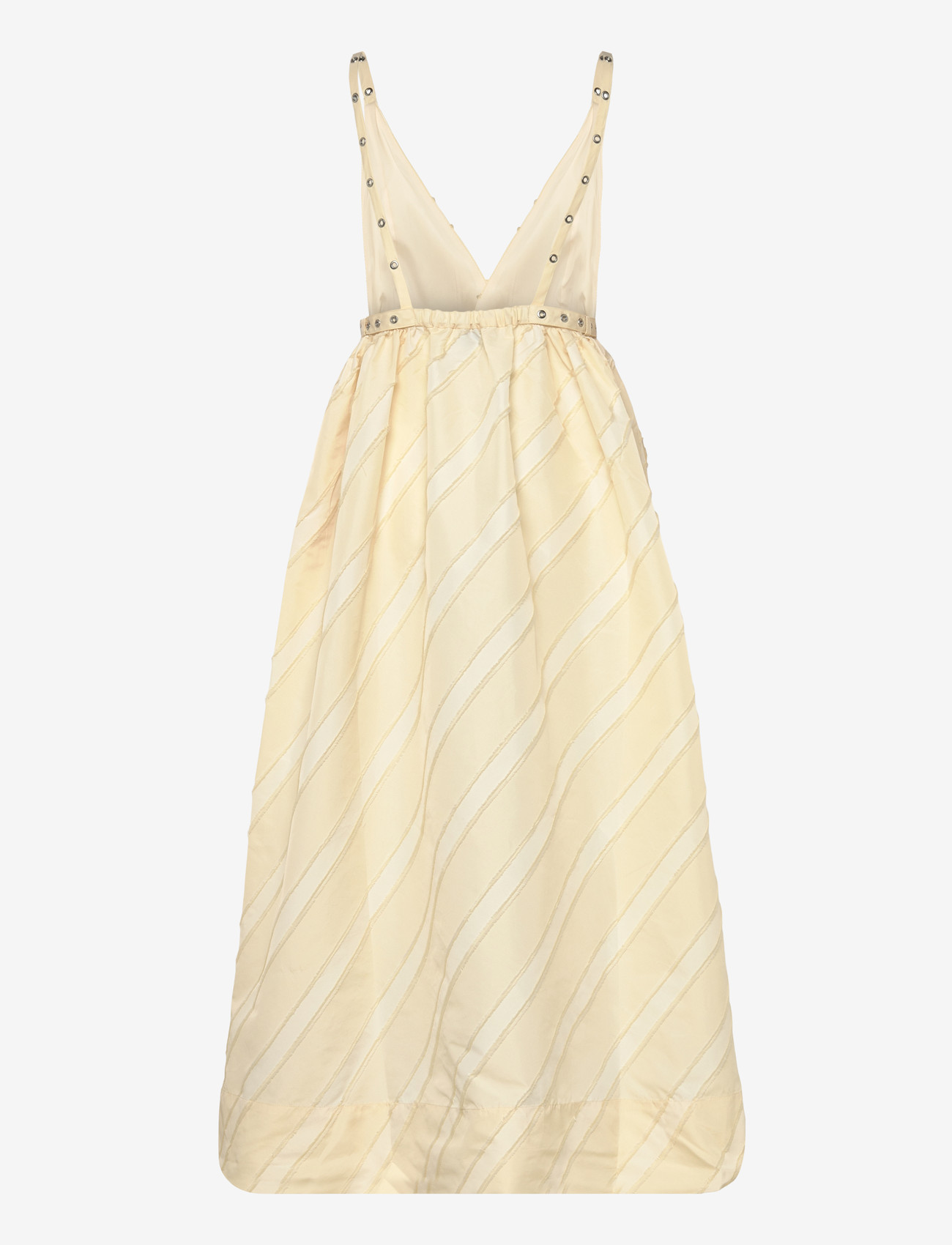 GANNI - STRIPE STRAP MAXI DRESS - cocktailklänningar - egret - 1