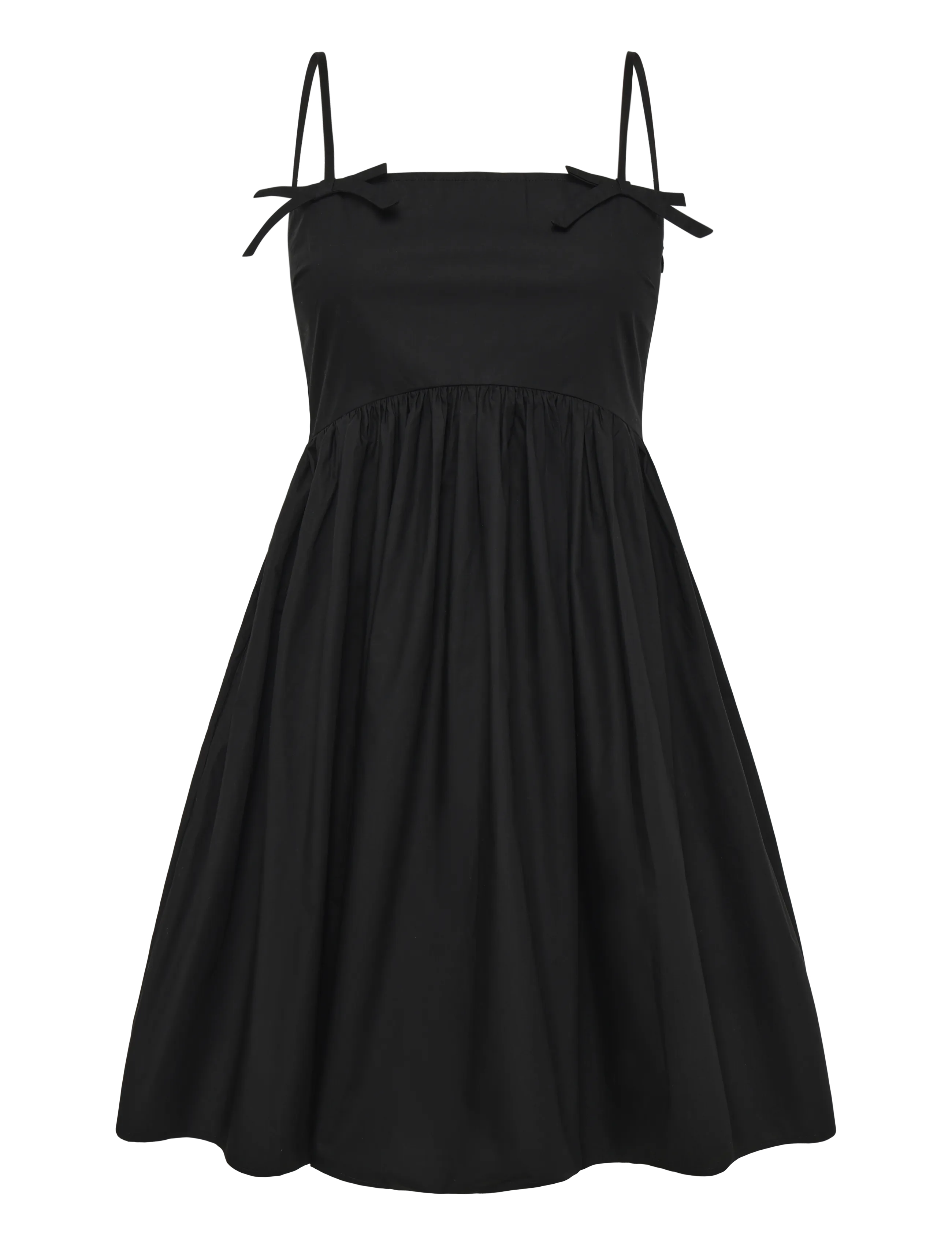 GANNI Baumwolle Poplin Strap Kleid Schwarz - 34 - Damen