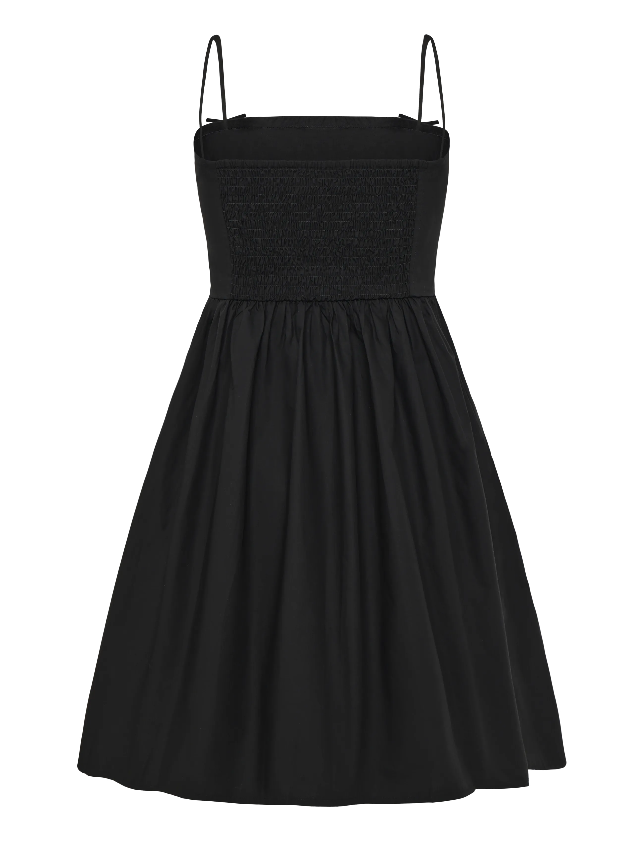 GANNI - Cotton Poplin Strap Dress - black - 1
