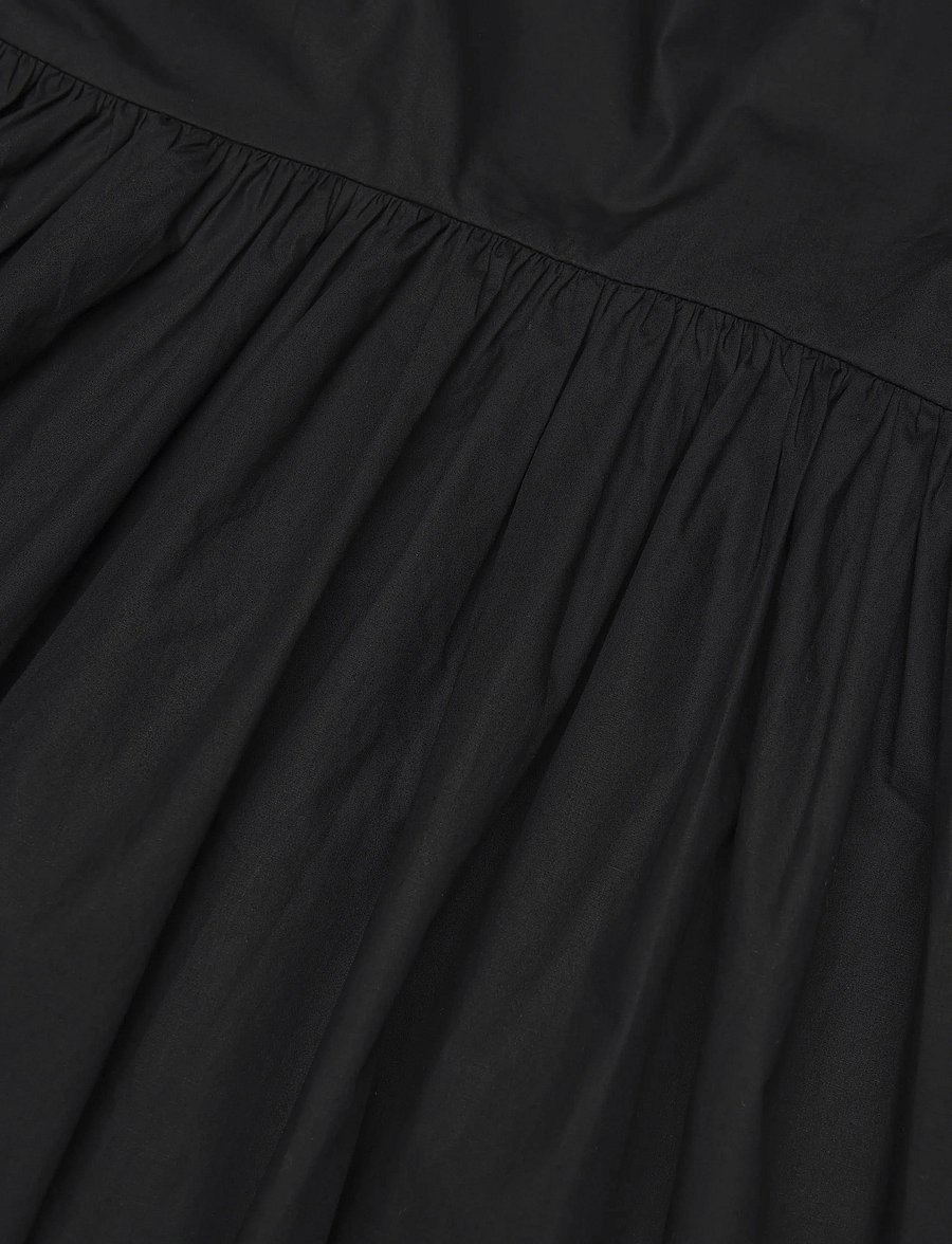 GANNI - Cotton Poplin Strap Dress - black - 4