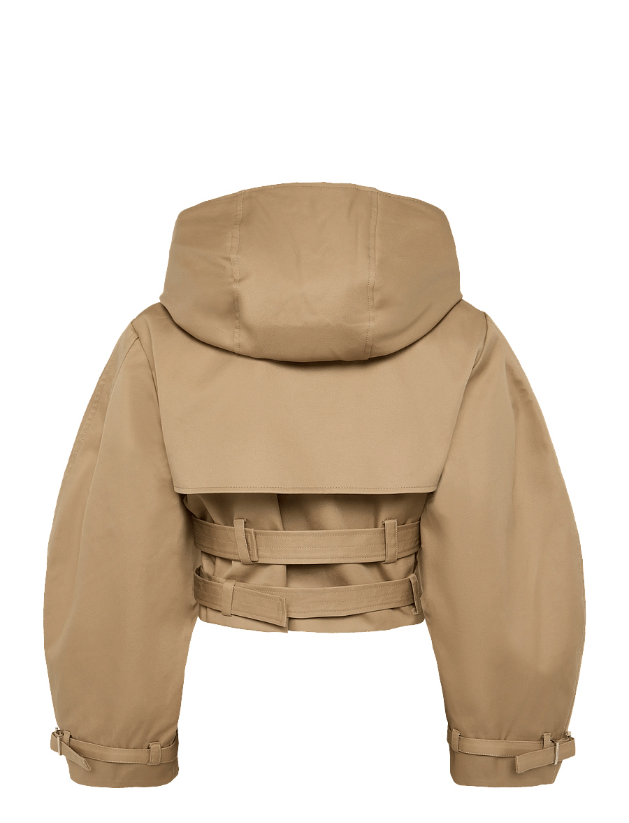 GANNI - Bonded Cotton Short Jacket - kevadjoped - tiger's eye - 1