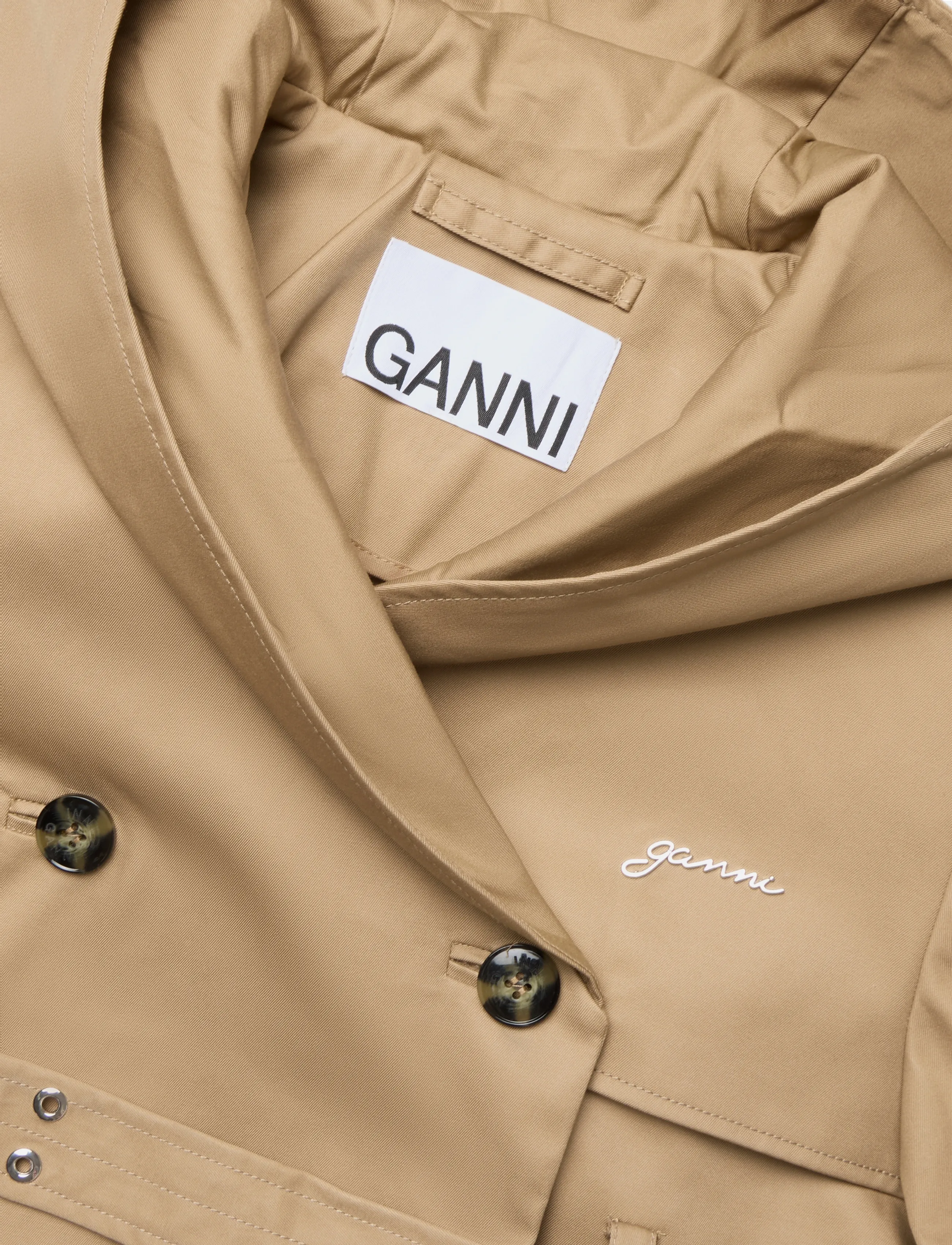 GANNI - Bonded Cotton Short Jacket - kevadjoped - tiger's eye - 2