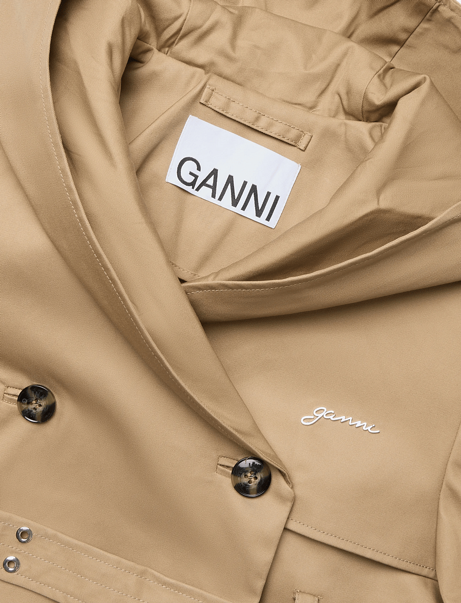 GANNI - Bonded Cotton Short Jacket - kevadjoped - tiger's eye - 2