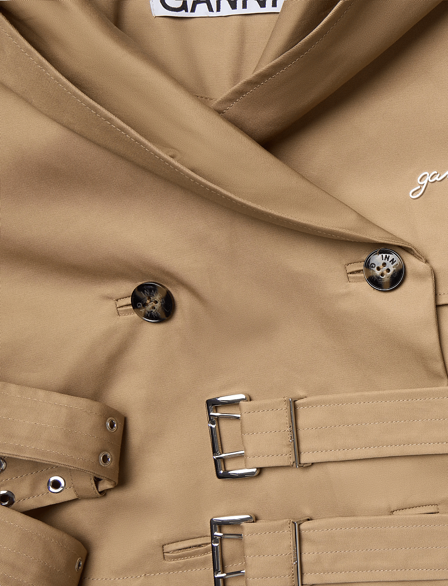GANNI - Bonded Cotton Short Jacket - kevadjoped - tiger's eye - 3