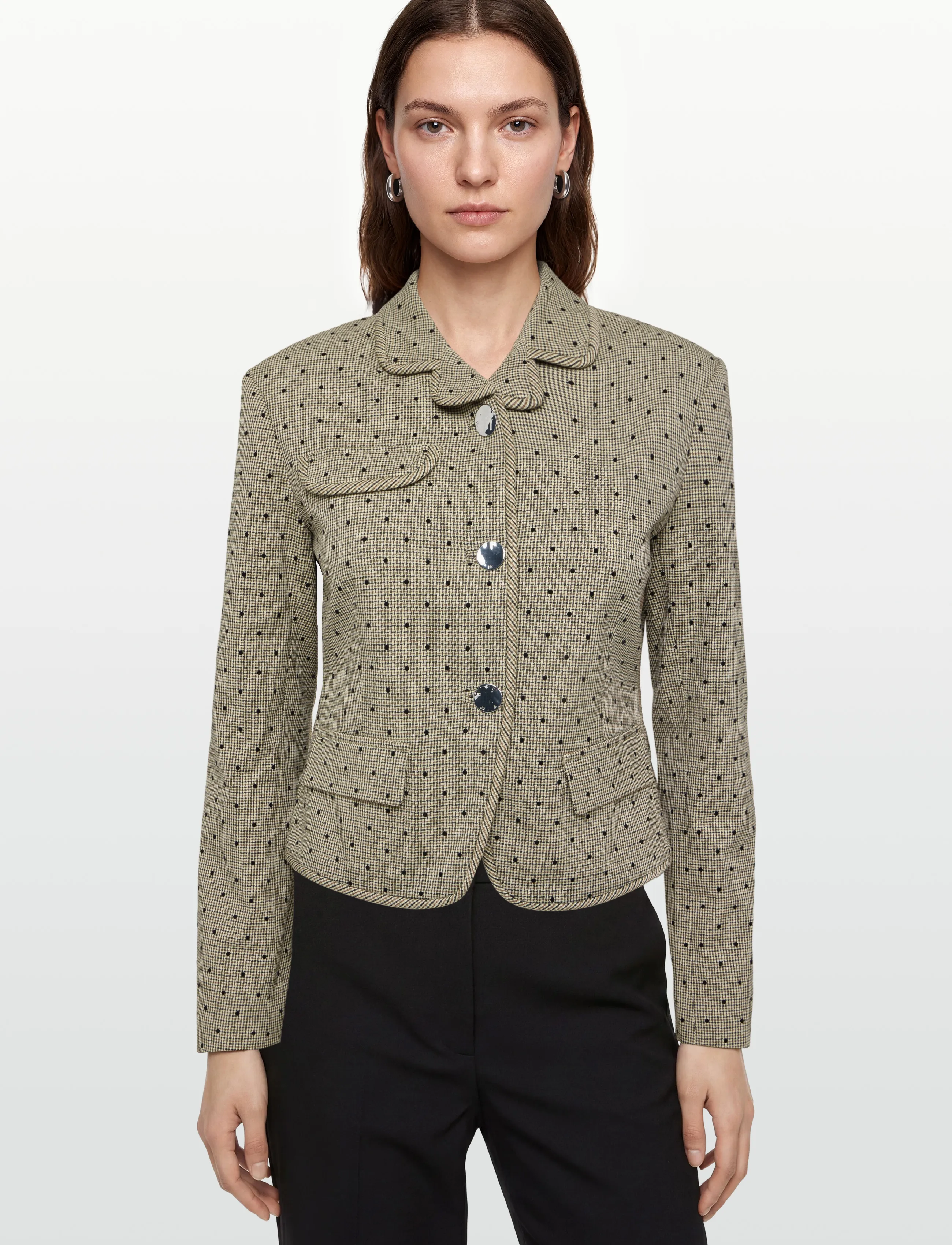 GANNI - Flock Check Suiting Blazer - lühikesed pintsakud - tiger's eye - 3