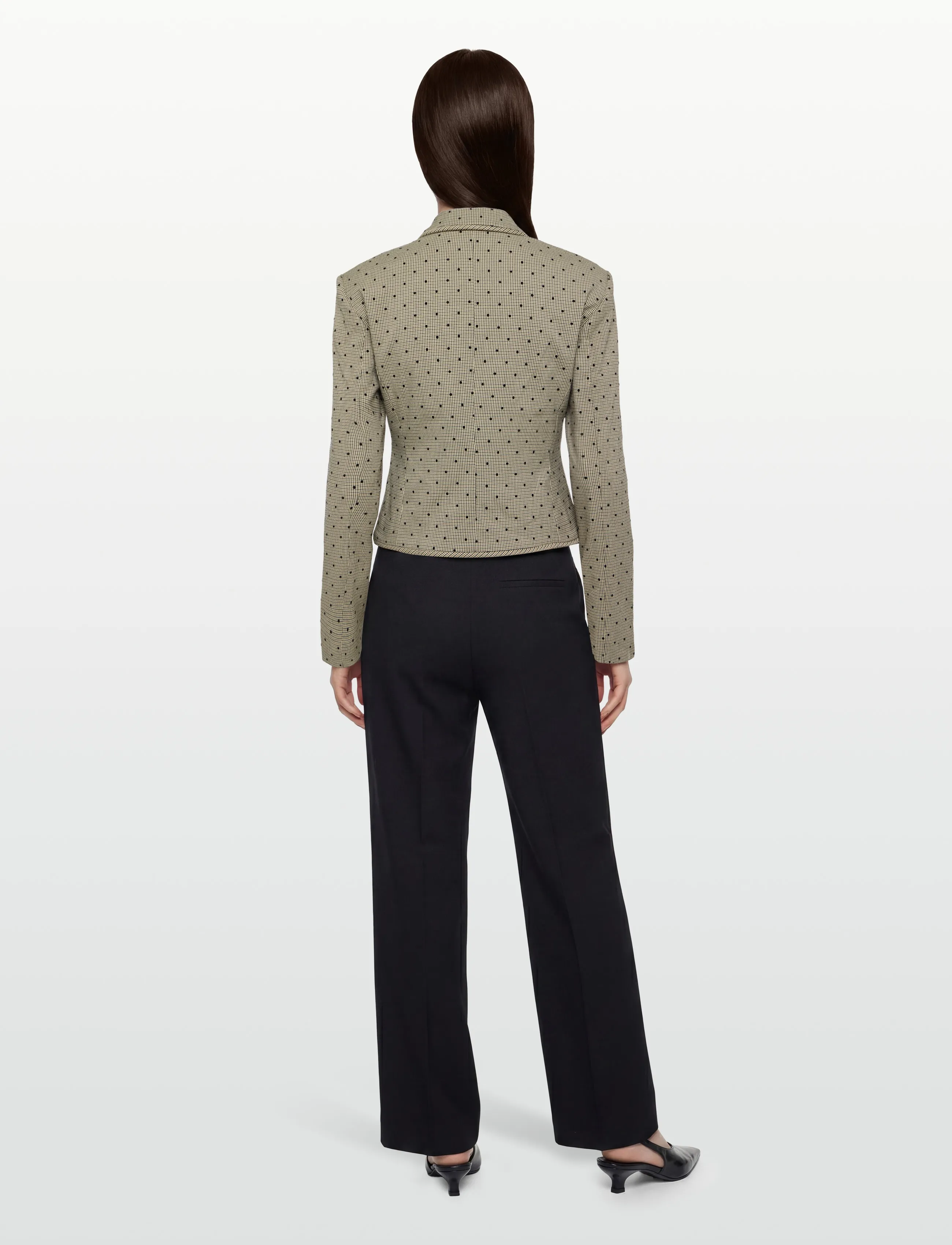 GANNI - Flock Check Suiting Blazer - lühikesed pintsakud - tiger's eye - 4