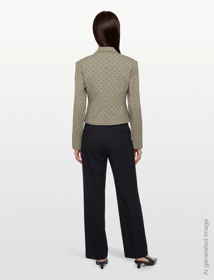 GANNI - Flock Check Suiting Blazer - lühikesed pintsakud - tiger's eye - 4
