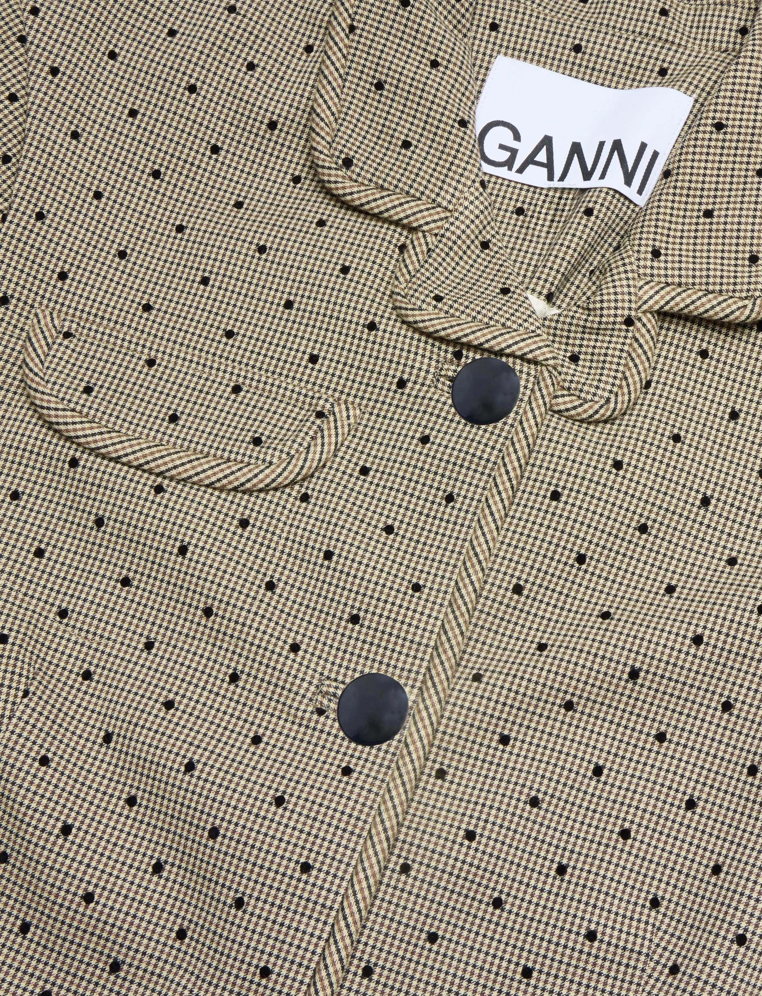 GANNI - Flock Check Suiting Blazer - tiger's eye - 2