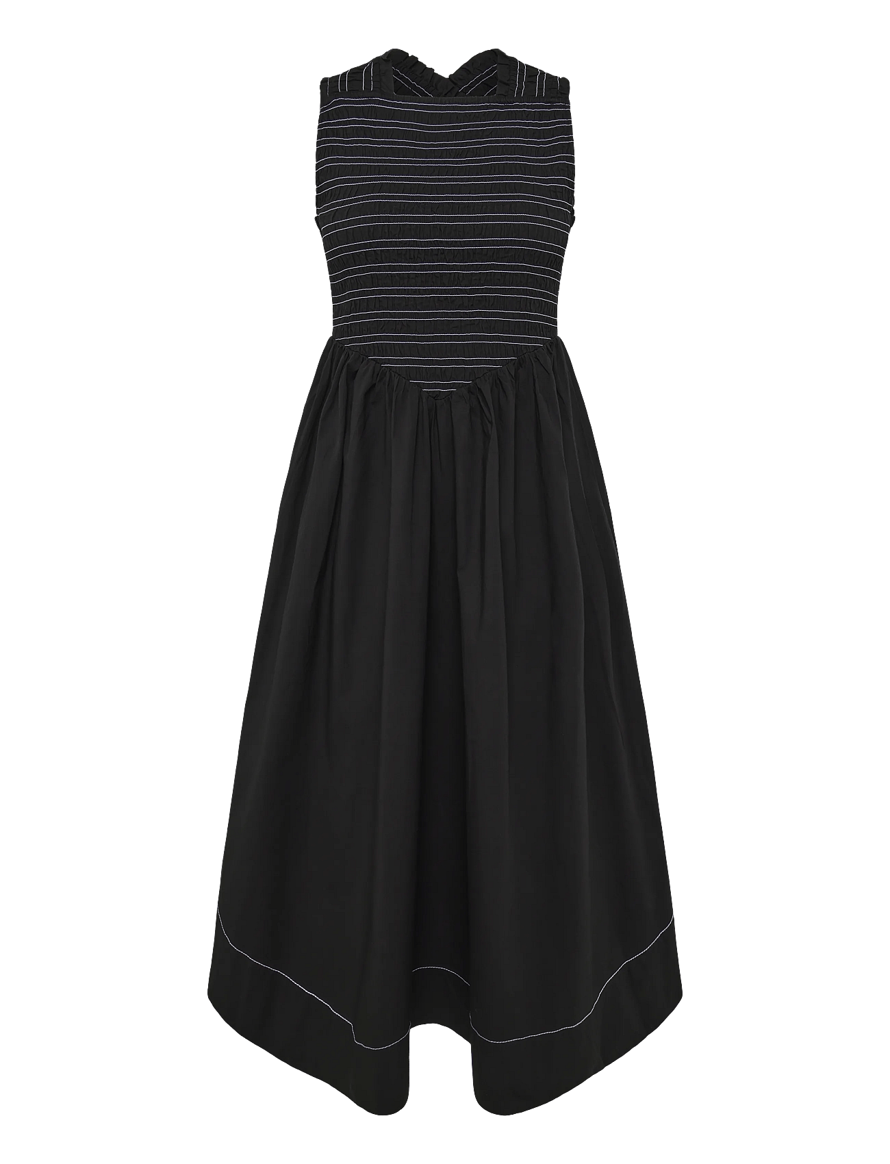 GANNI | Washed Stretch Cotton Smock Midi Straps Dress | 40