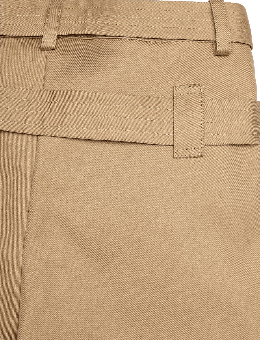 GANNI - Bonded Cotton Belt Shorts - tiger's eye - 2
