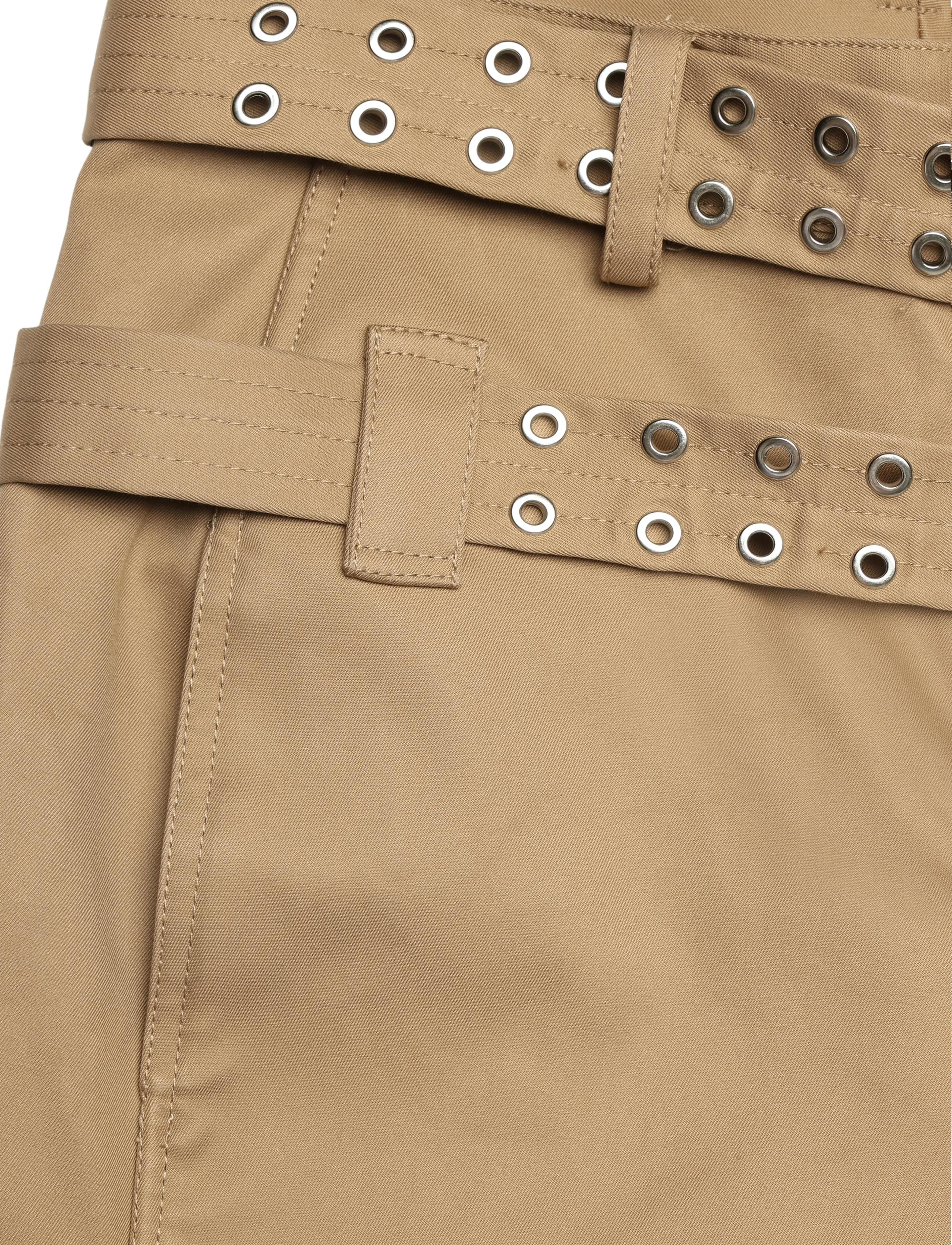 GANNI - Bonded Cotton Belt Shorts - tiger's eye - 4