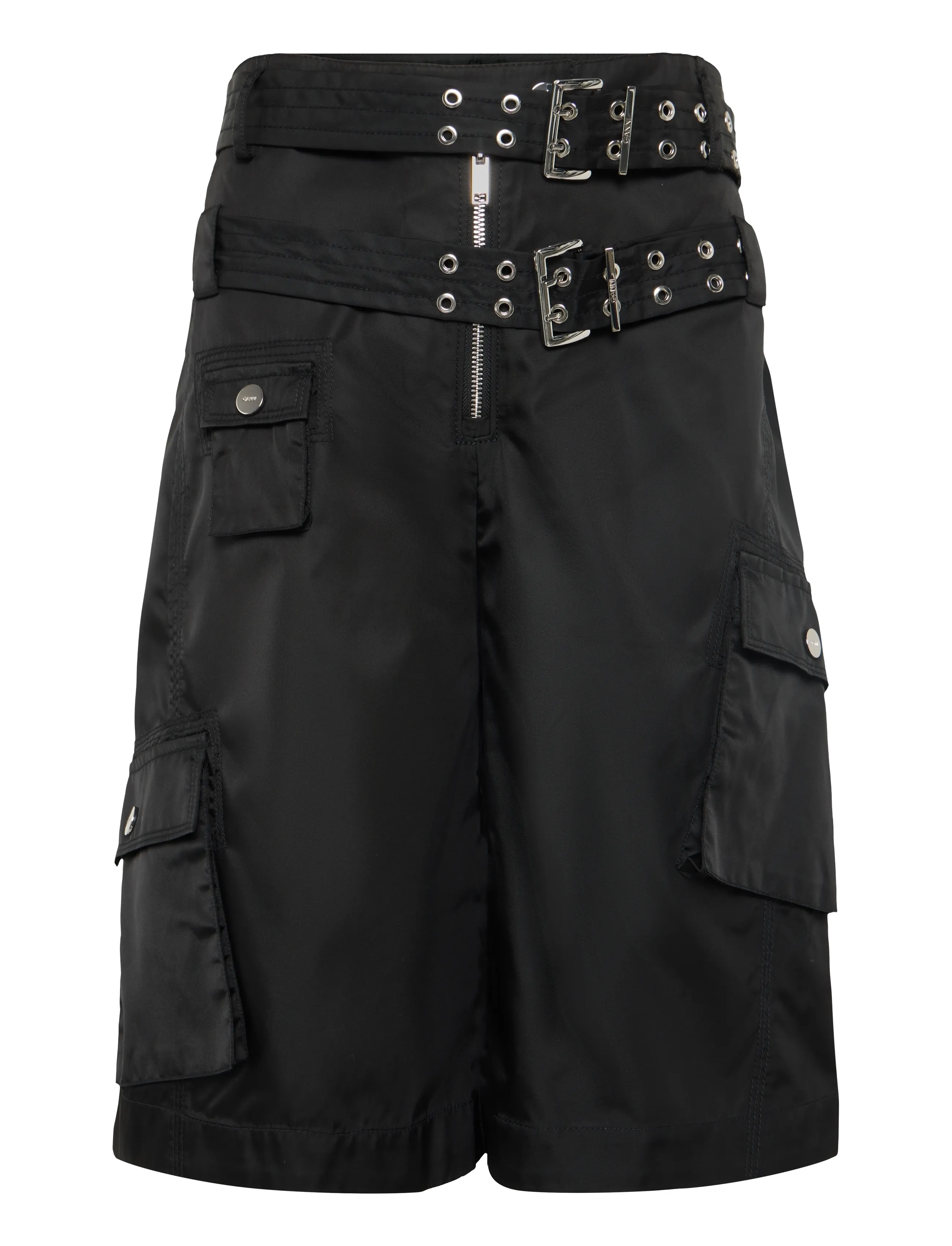 GANNI Duchesse Nylon Pocket Shorts - Paperbag lühikesed püksid - BLACK / black