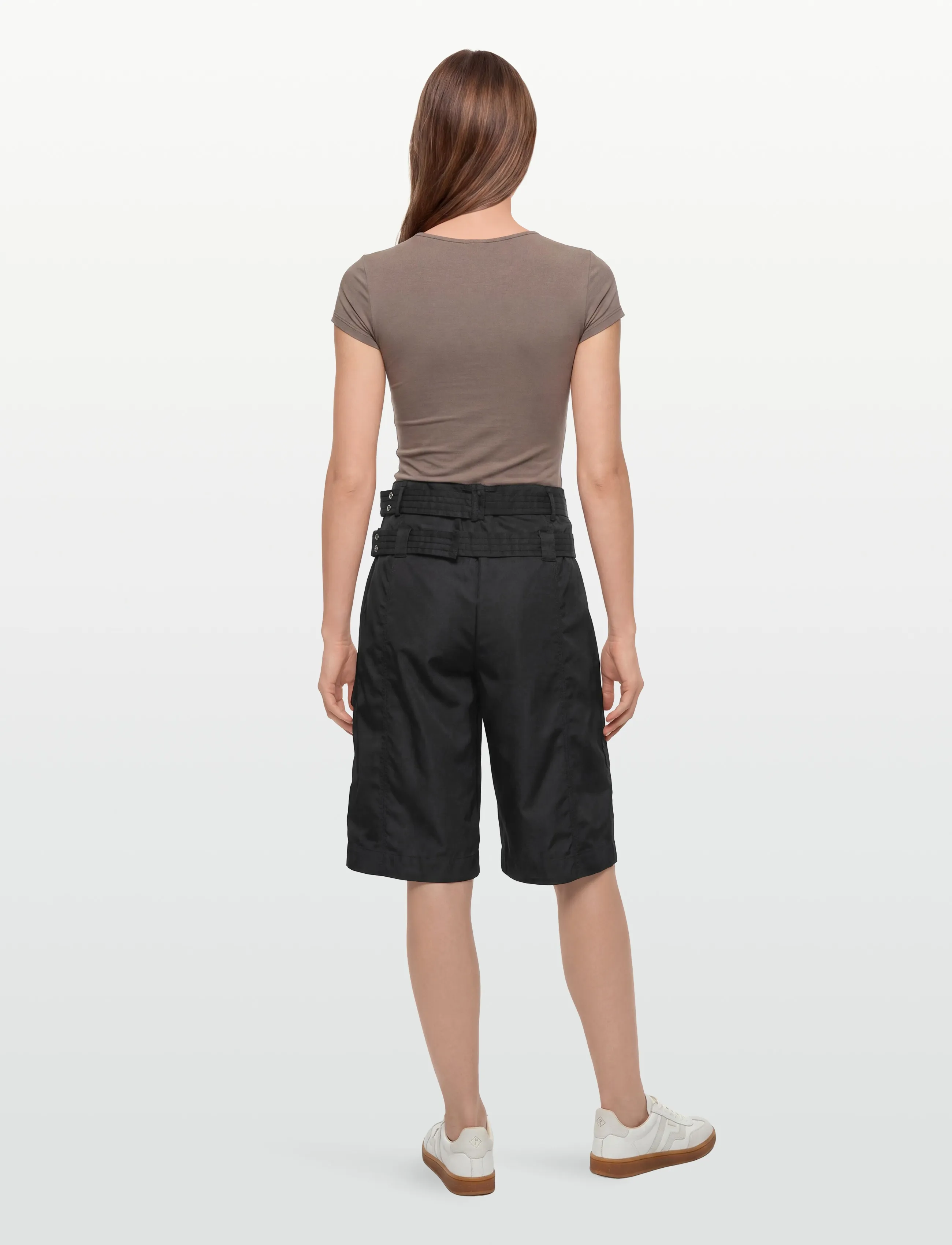 GANNI - Duchesse Nylon Pocket Shorts - paperbag shorts - black - 4