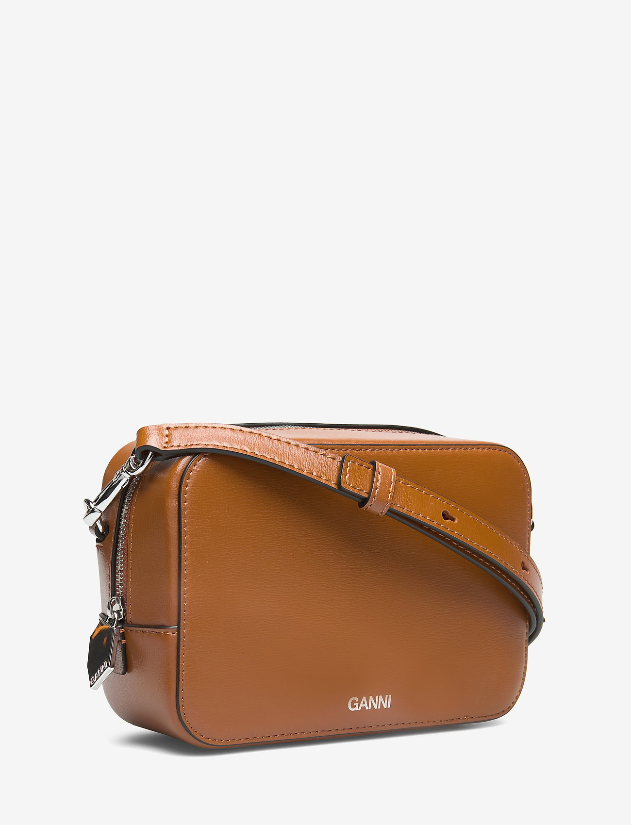 Ganni - Textured Leather Bag - cognac - 2