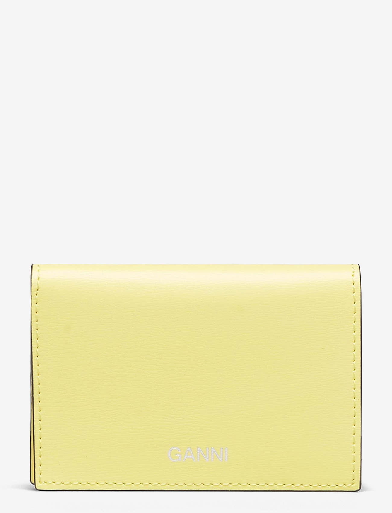Ganni - Textured Leather Cardkeeper - lemon - 0