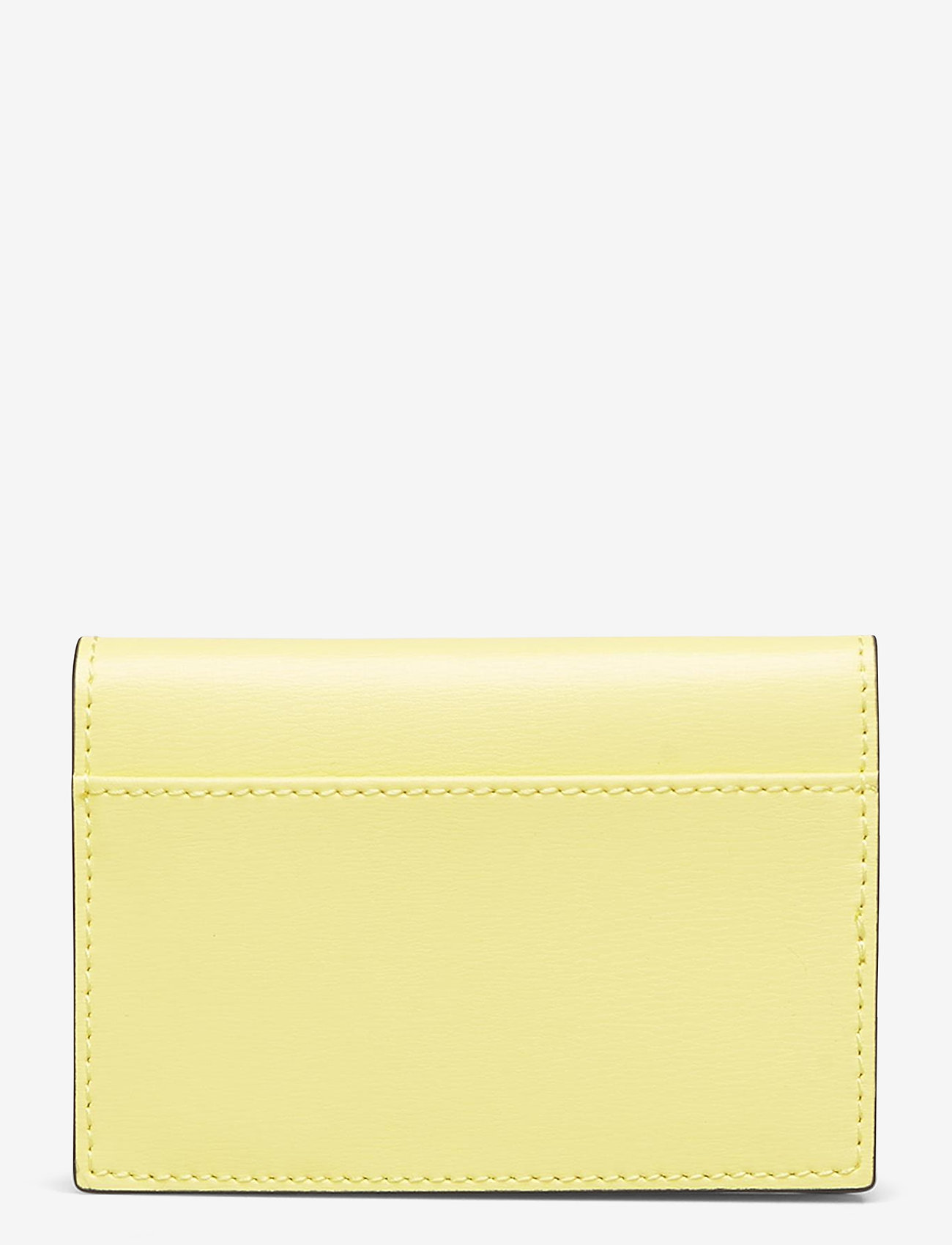 Ganni - Textured Leather Cardkeeper - lemon - 1