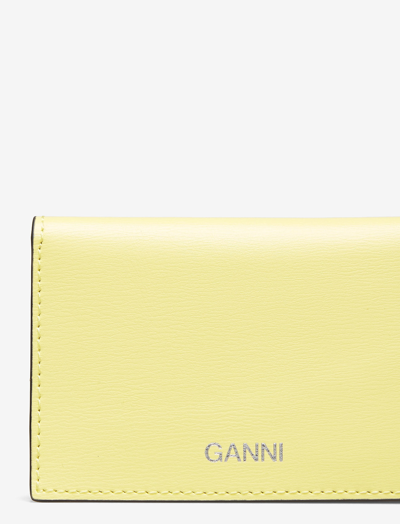 Ganni - Textured Leather Cardkeeper - lemon - 3